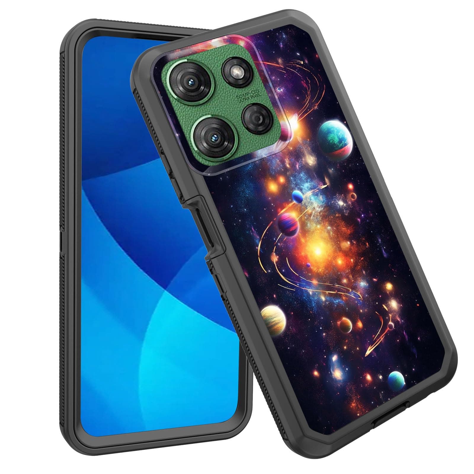 GFEWYTJYJ for Moto G 5G 2025 Case,Shockproof 3-Layer Full Body Protection Rugged Heavy Duty High Impact Hard Cover Case for Motorola Moto G 5G 2025 6.7 inch,Space Planet