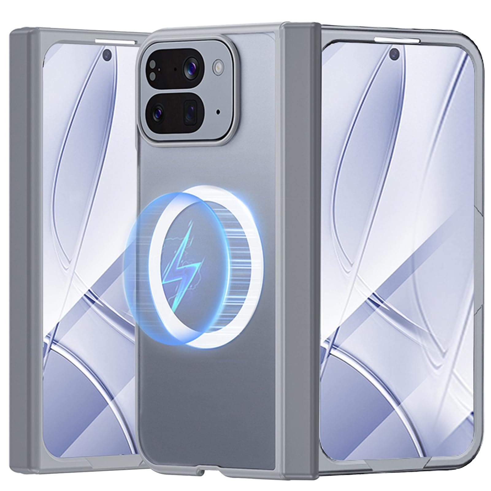 NINKI Clear Case for Goole Pixel 10 Pro Fold [Compatible with MagSafe],Screen Protector Hinge Protection Camera Lens Protective Transparent Case for Goole Pixel 10 Pro Fold Clear White