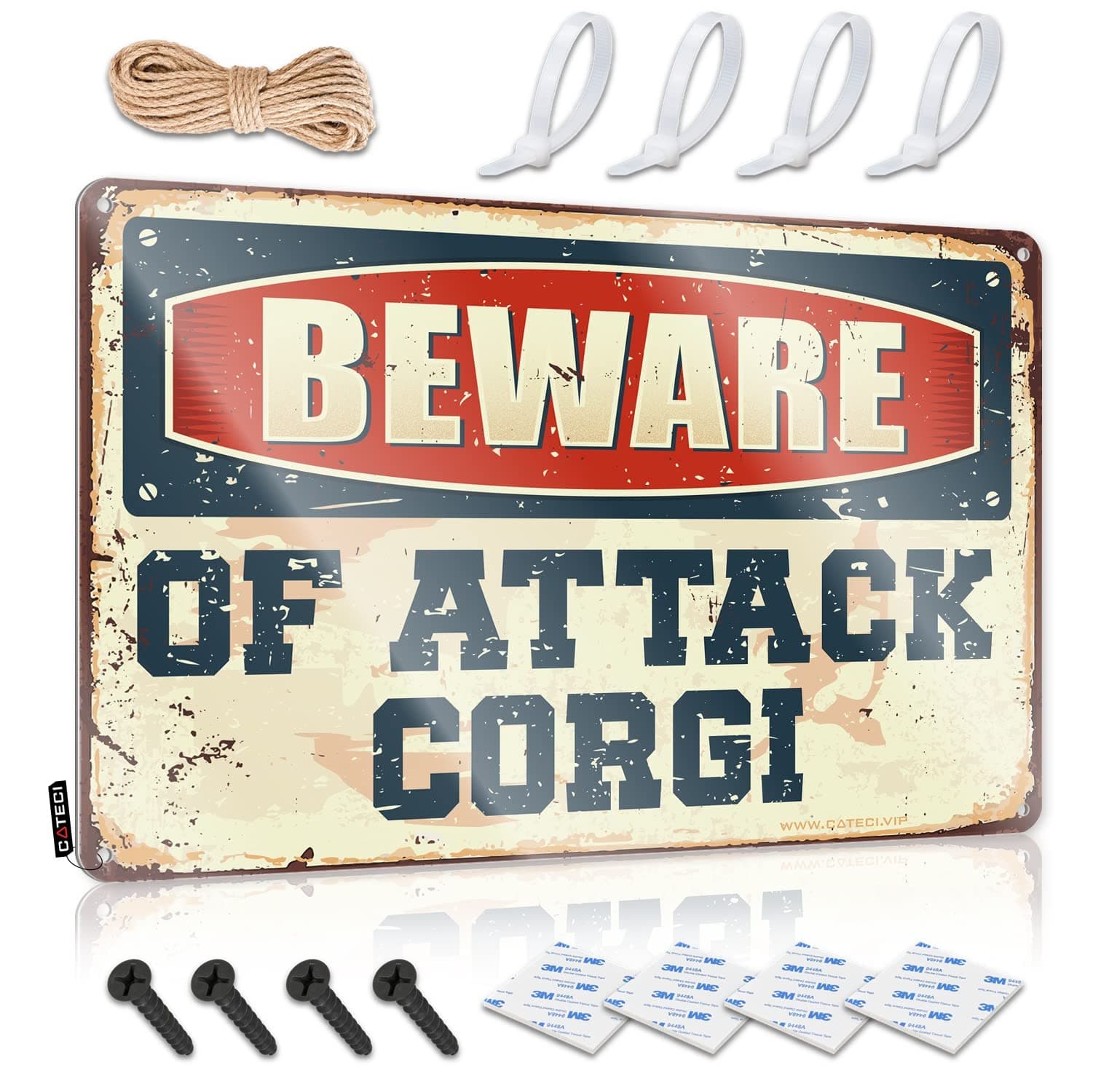 gaeruite Supreme Rug Heart Rug Beware of Attack Corgi Sign Plaid Outdoor Rug Door Mat Funny Outdoor Plastic R (Color : Decor A, Size : 8X12 in)