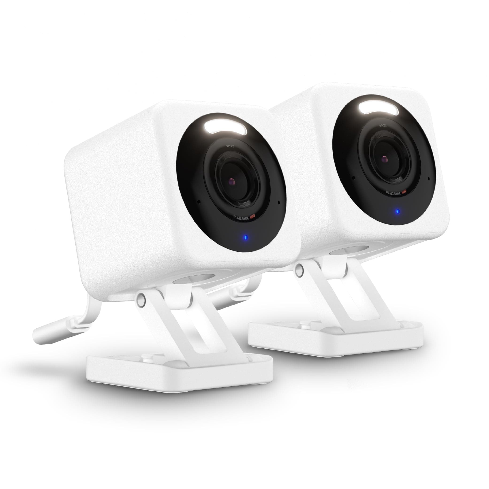 WYZE Cam v4 (Latest Model), 2.5K AI Security Camera, Indoor/Outdoor Cameras for Home Security, Vibrant Color Night Vision, No Subscription Required, Free Expert Help, White, 2 Pack