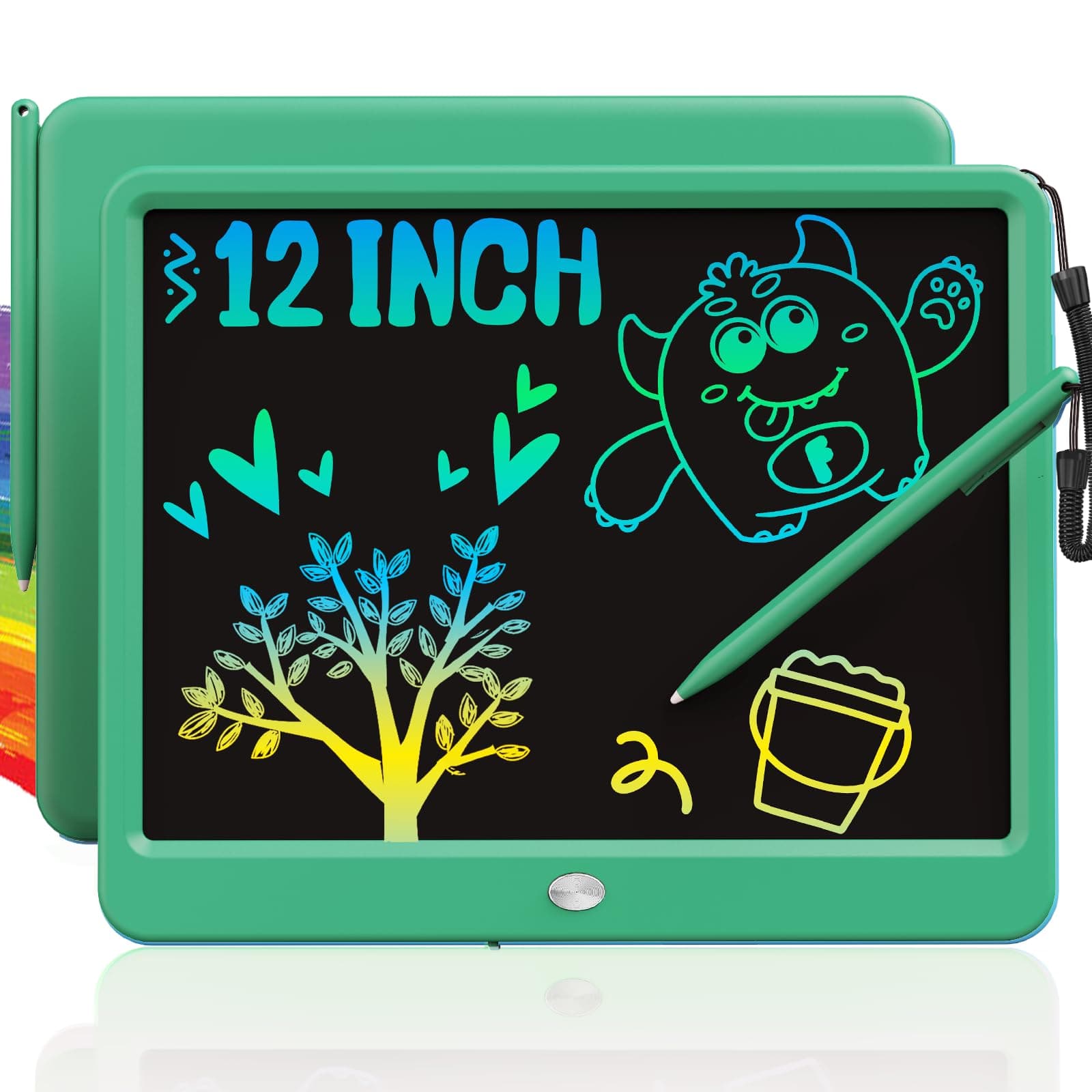 TEKFUN LCD Writing Tablet for Kids Boys Toys, 12 Inch Erasable Doodle Board Colorful Drawing Pad, Board Games Outdoor Travel Toys Gifts for Toddlers Boys Adults
