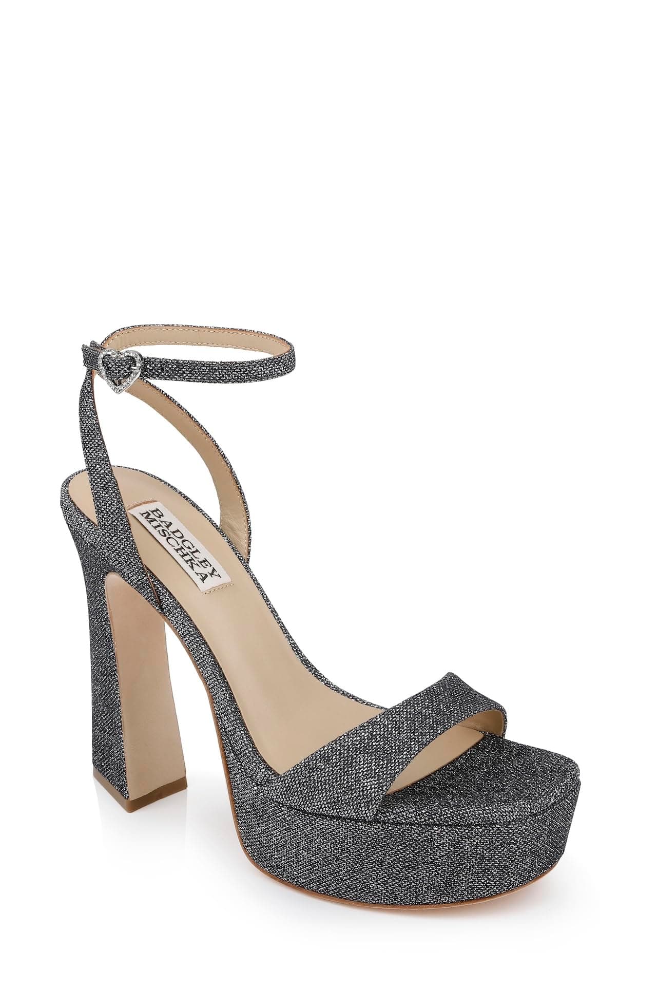 Badgley Mischka Women's CAIA Heeled Sandal, Pewter, 5.5