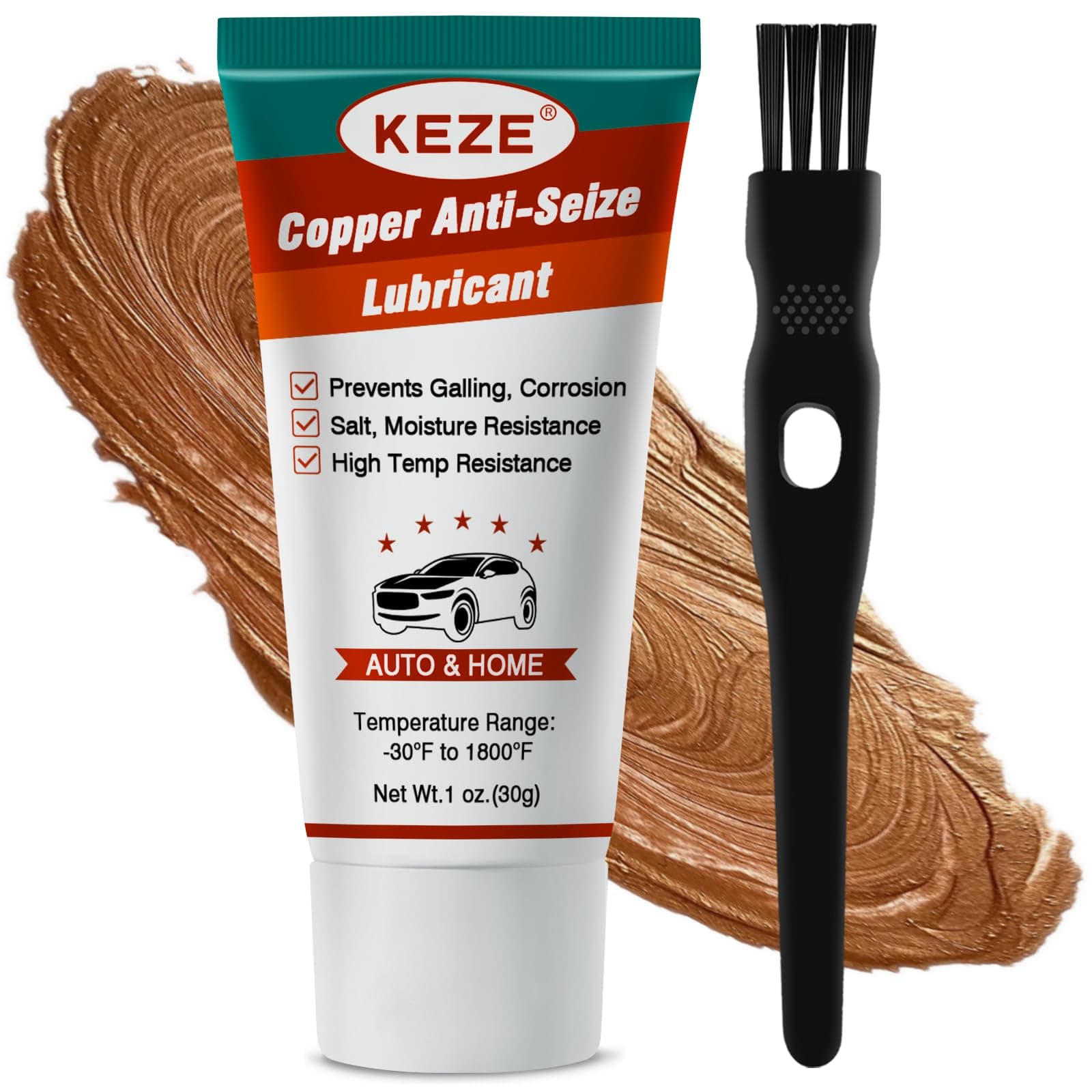 Anti Seize Grease Copper Brakes Grease Lubricant Prevent Rust and Corrosion High Temperature Resistant Automotive Lubrication for Spark Plug Caliper Pin Bolts and Nuts, 1 Oz-1 Pack