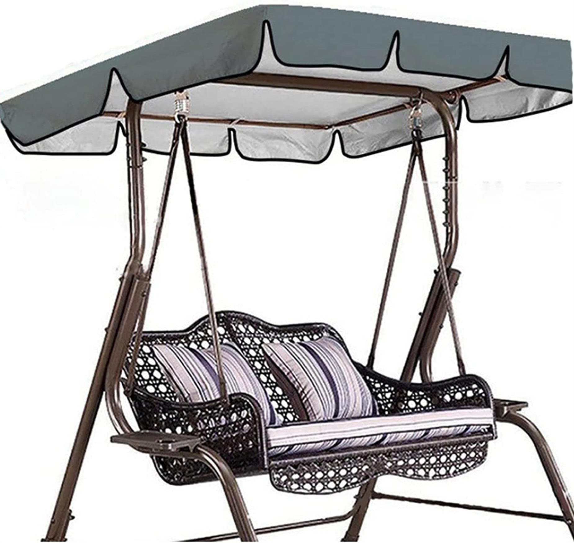 Swing Canopy Replacement 2 or 3 Seater Universal Garden Replacement Waterproof Swing Top Cover Sun Shade