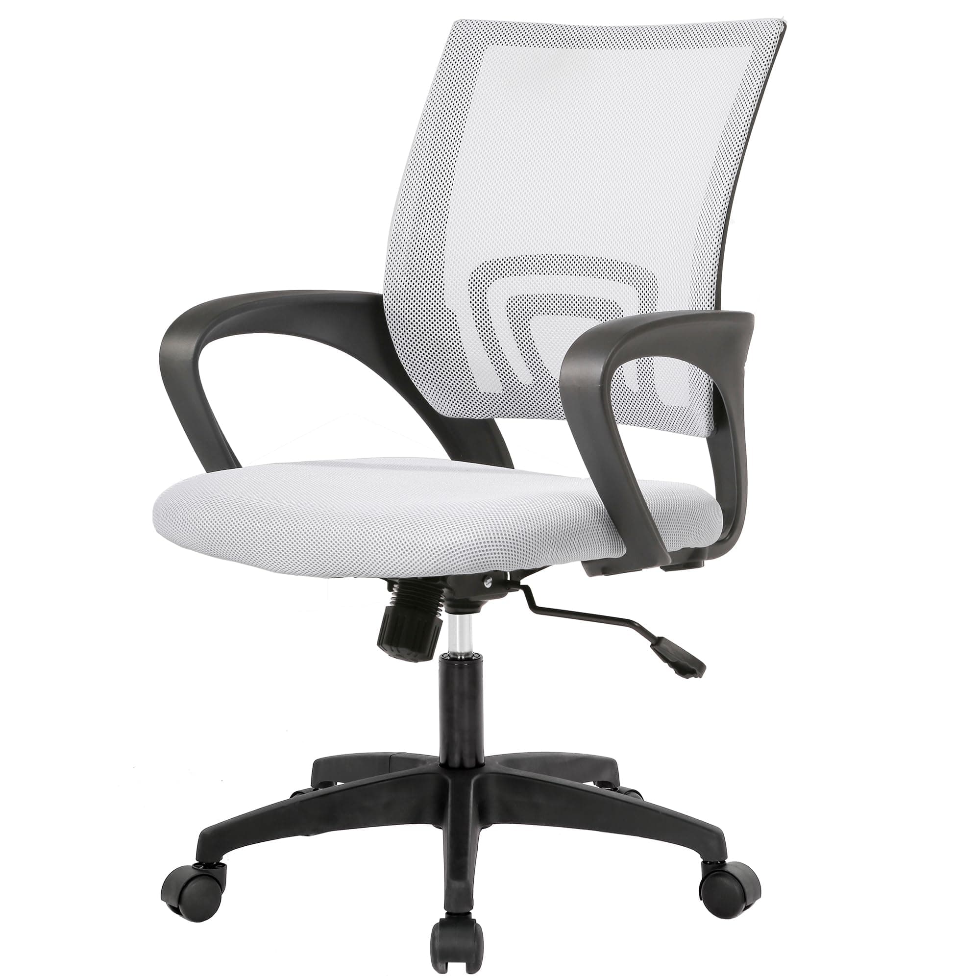 PayLessHere Home Office Chair - Adjustable Ergonomic Chair with Lumbar Support, Armrest, Executive Style, High Density Mesh, 360 Degree Swivel, for Men & Women (White)