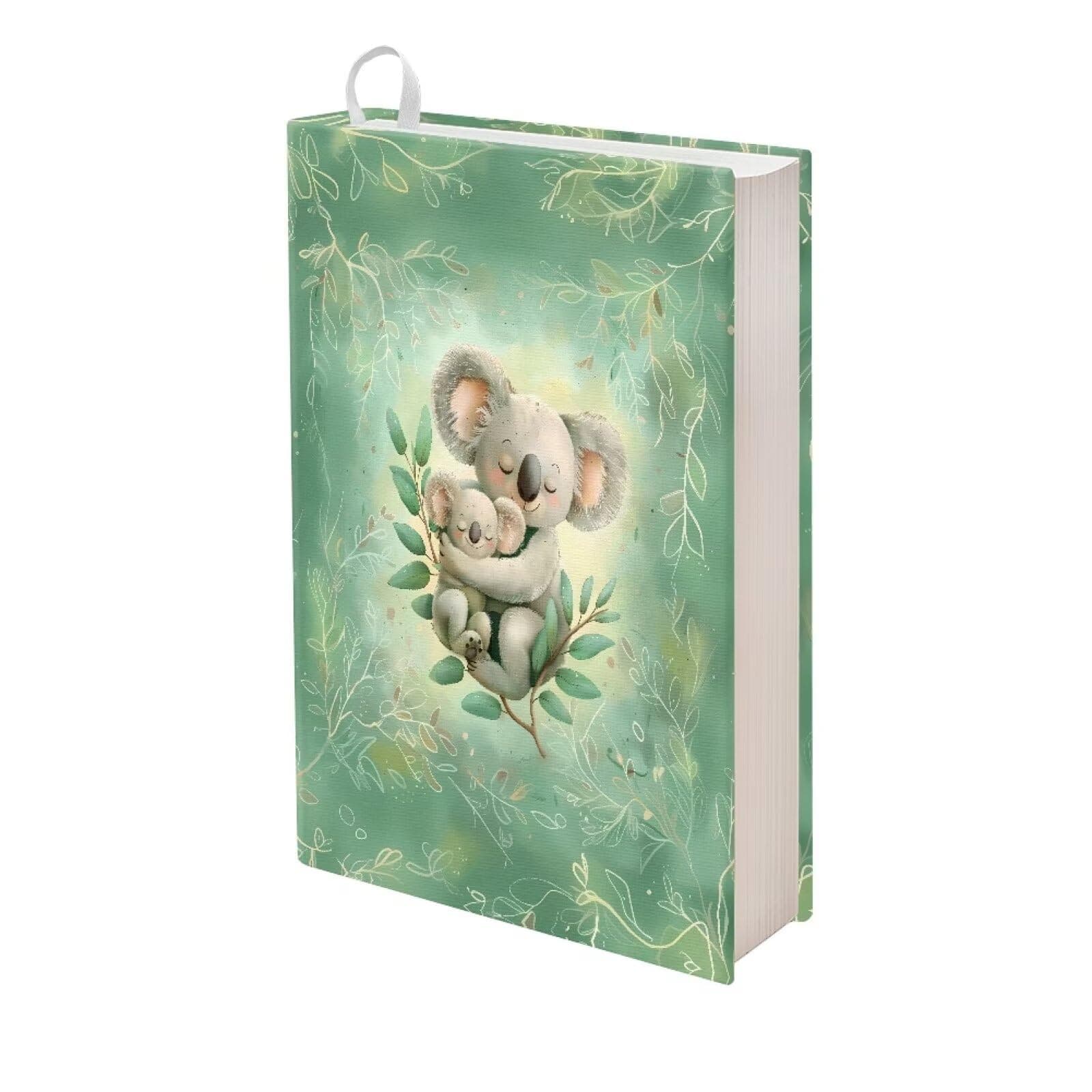 Pzuqiu Book Cover Stretchable Jacket Fits Most Hardcover Textbooks Book Sleeve Hard Book Cover for Paperback School Book Protector for Teen Adult, Cute Koala, 5 Packs