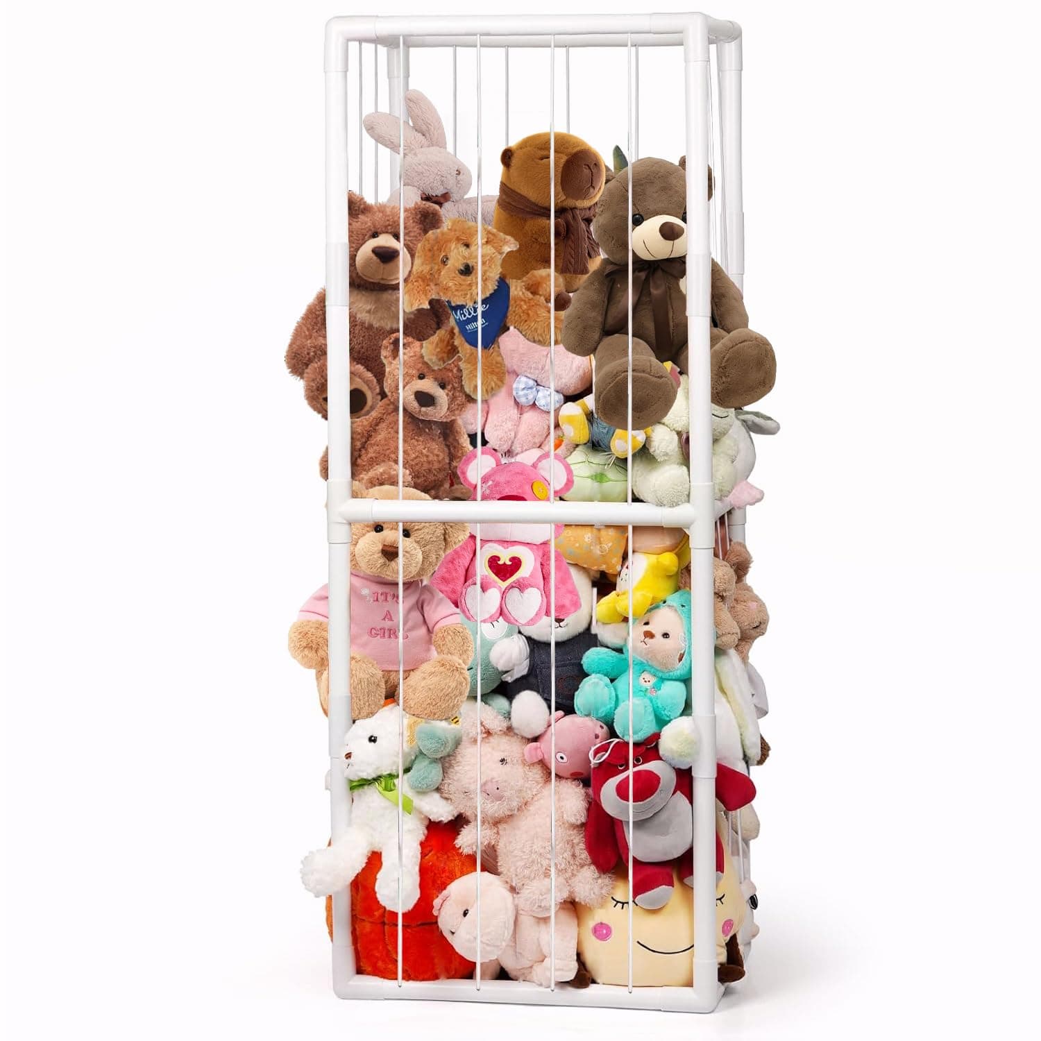 BomSaluka Stofftier-Aufbewahrung, Kinderspielzeug, Zoo-Aufbewahrungs-Organizer mit Gummiband, dickes PVC-Rohr, großer Stofftierhalter für Kinderzimmer, Spielzimmer, Schlafzimmer, Möbel