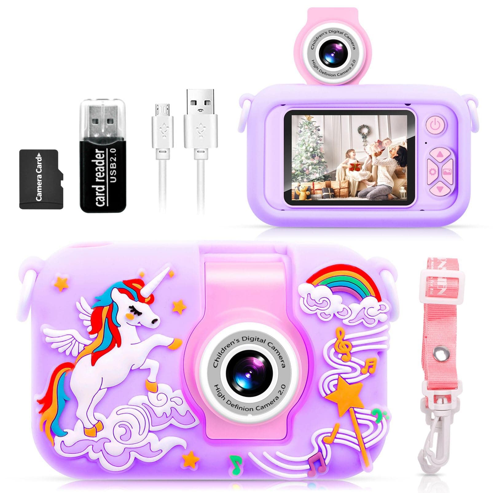 ARNSSIEN Kids Camera with Video,180°Flip Lens,2.4" Selfie Camera for Kids