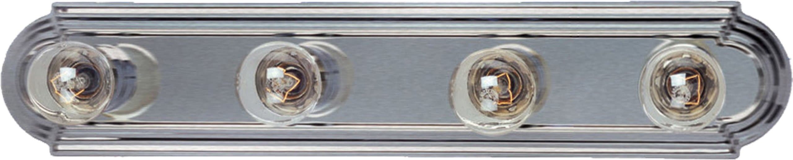 Maxim Lighting Essentials 4-Light Bath Vanity Light | Satin Nickel Finish | Transitional Bath Vanity Light | Ideal for Bathrooms & Powder Rooms | Dimmable Damp Rated | 7124SN