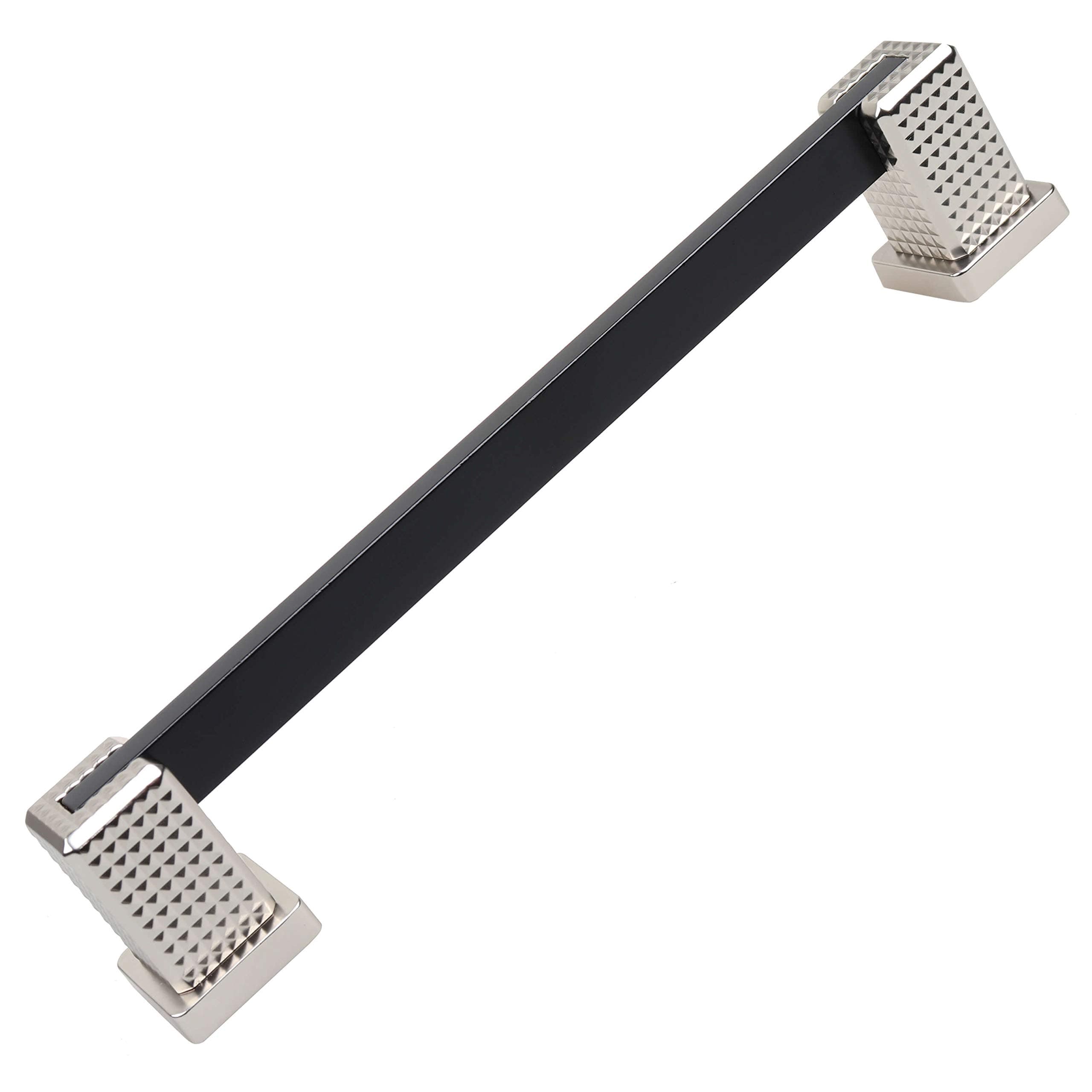 GlideRite Hardware 6-1/4 in. Center Modern Flat Embossed Cabinet Pulls, Matte Black, Pack of 25