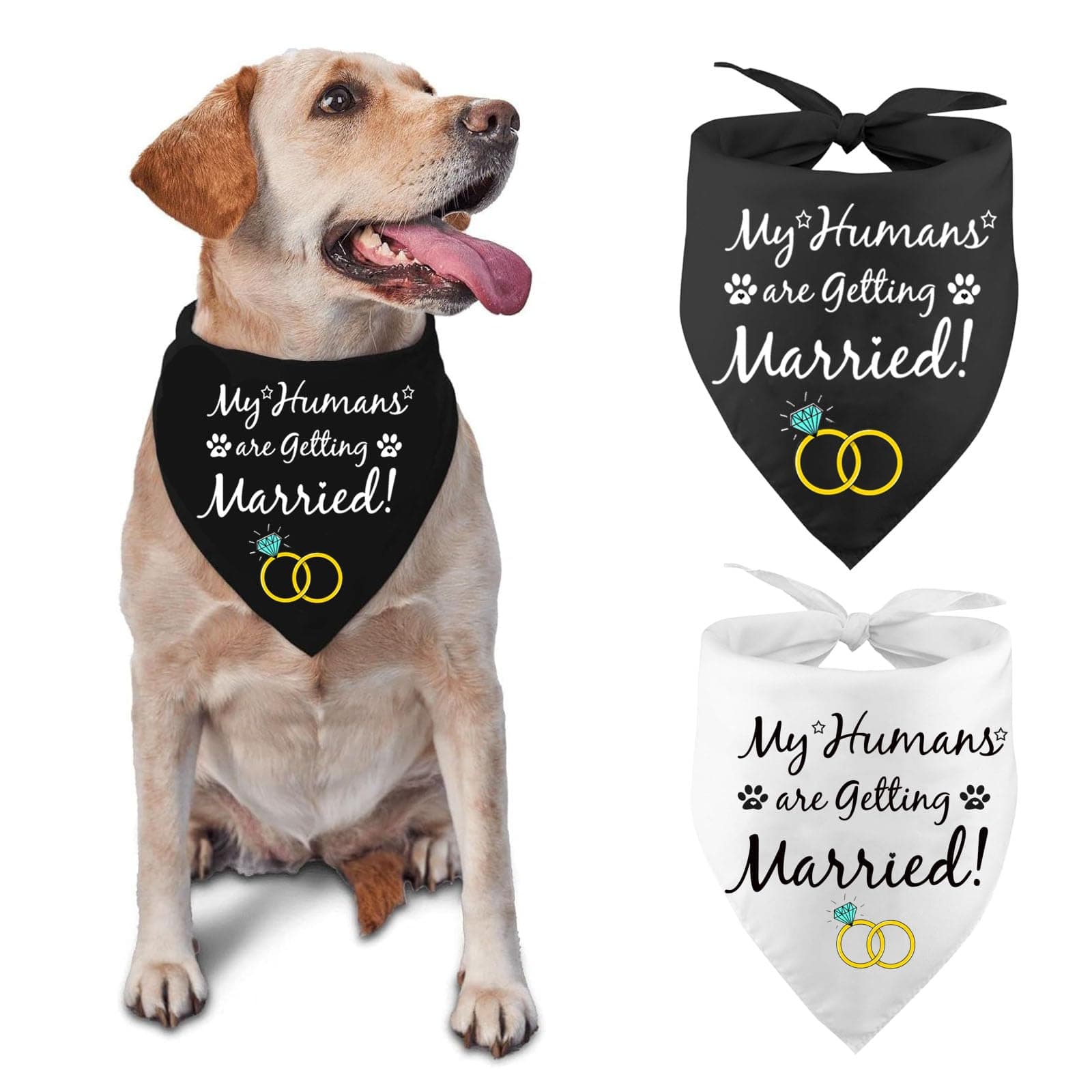 Engagement Gift, My Humans are Getting Married Dog Bandana, Wedding Photo Prop, Pet Scarf, Dog Engagement Announcement, Pet Accessories, 2 Pack