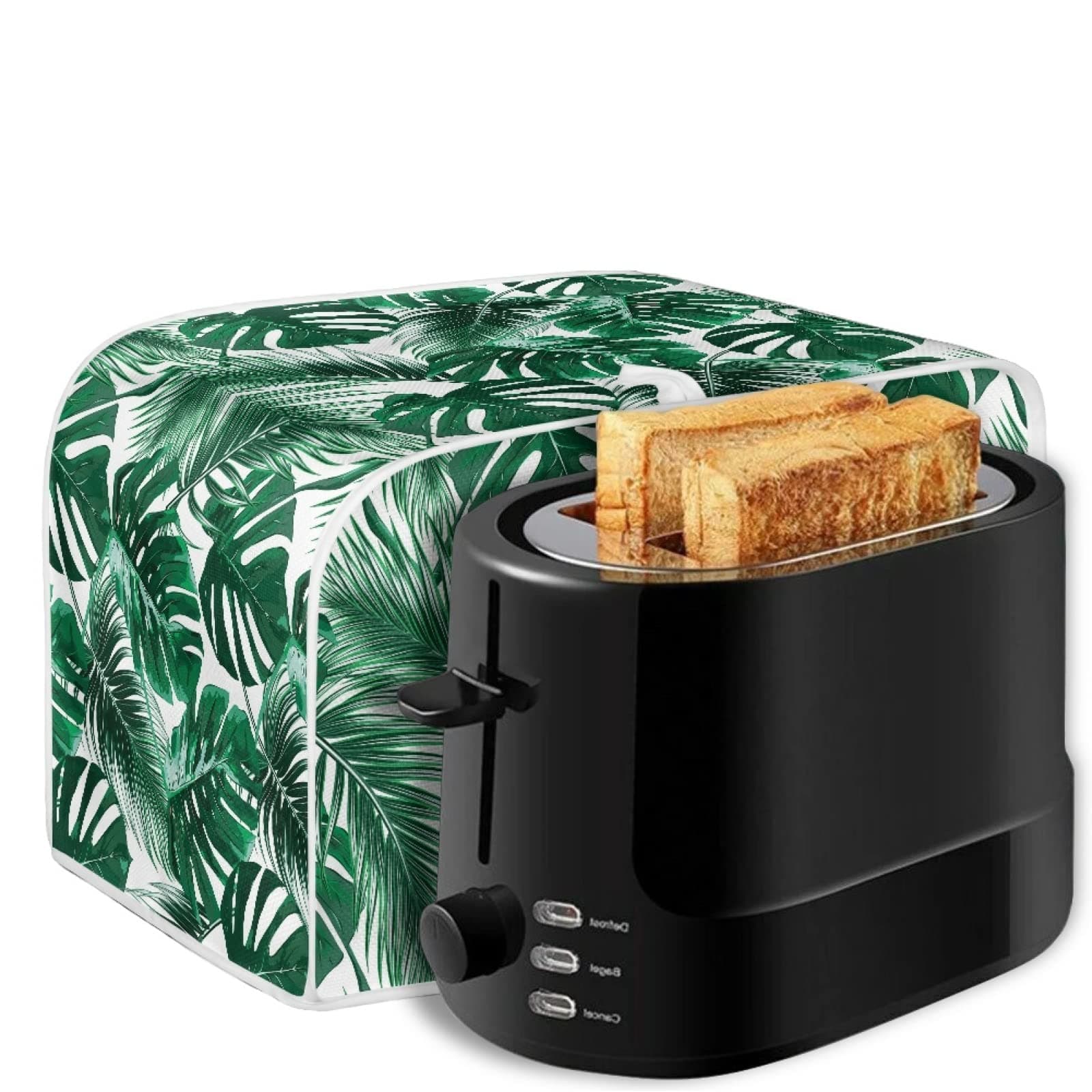 Jndtueit Monstera Toaster Cover Universal, Green Leaves 2 Slice Home Appliance Organizer Bag, Leave