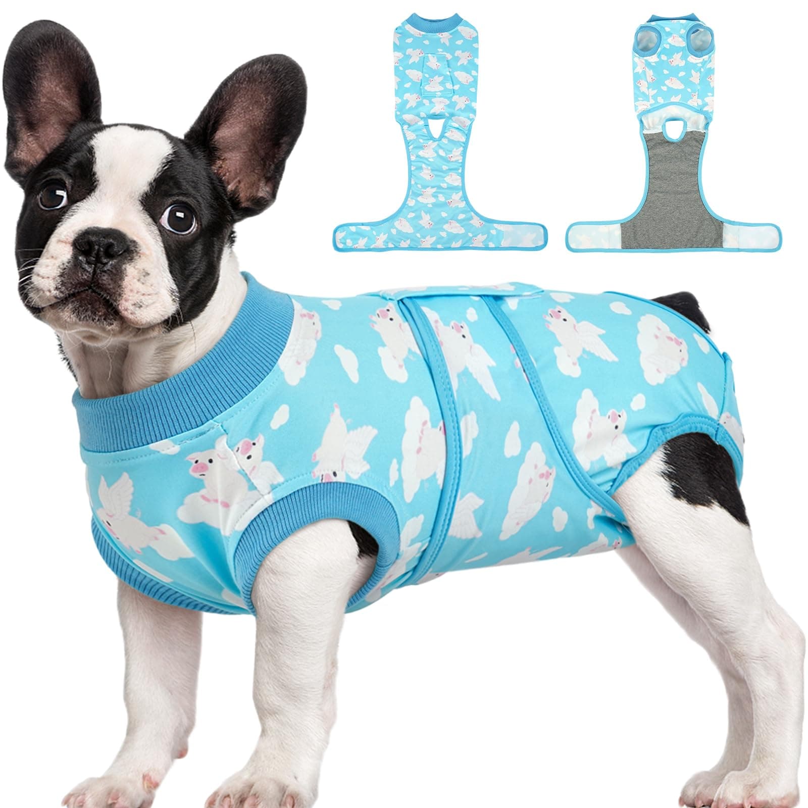 Kuoser Recovery Suit for Dogs Cats After Surgery, Professional Pet Recovery Shirt Dog Abdominal Wounds Bandages, Substitute E-Collar & Cone,Prevent Licking Dog Onesies Pet Surgery Recovery Suit