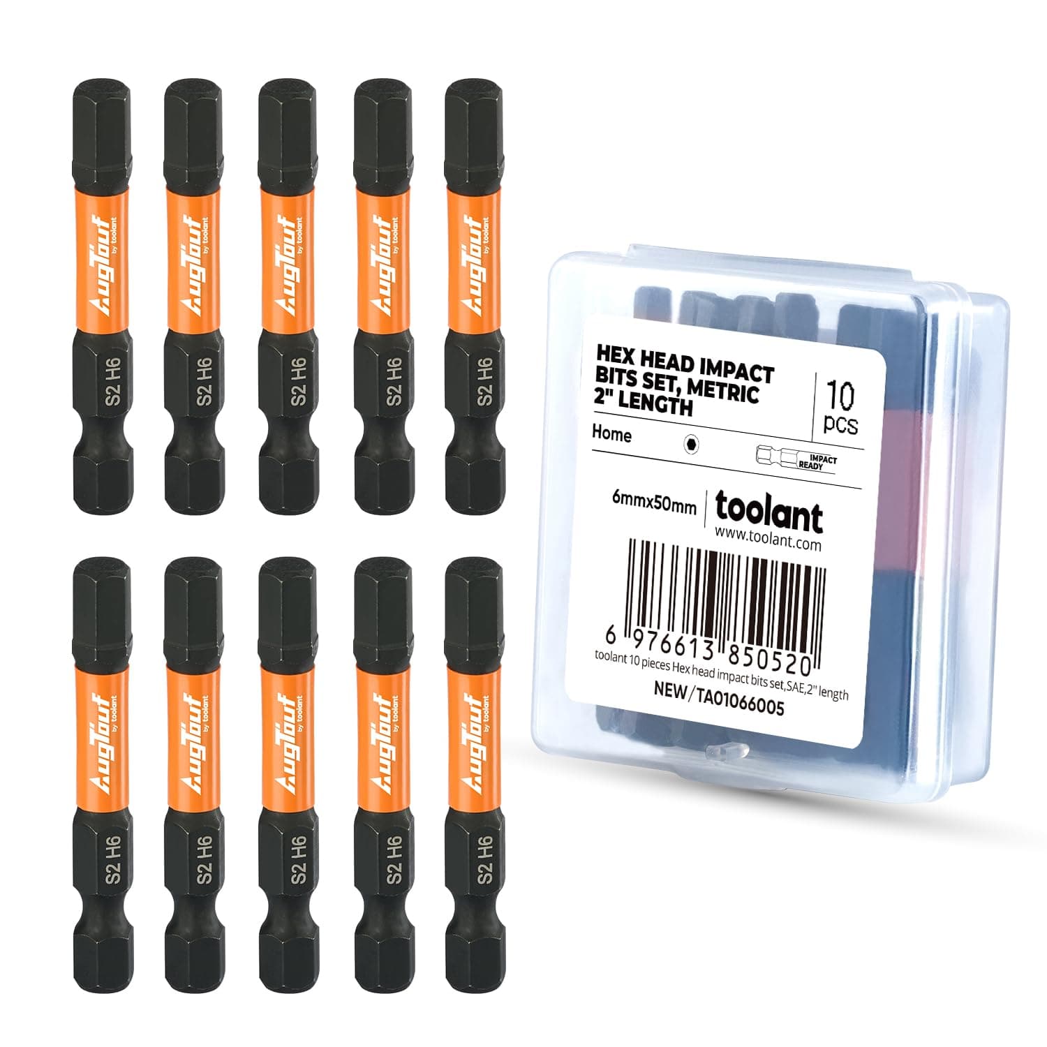 toolant 6mm Impact Hex Bit Set, 10-Piece