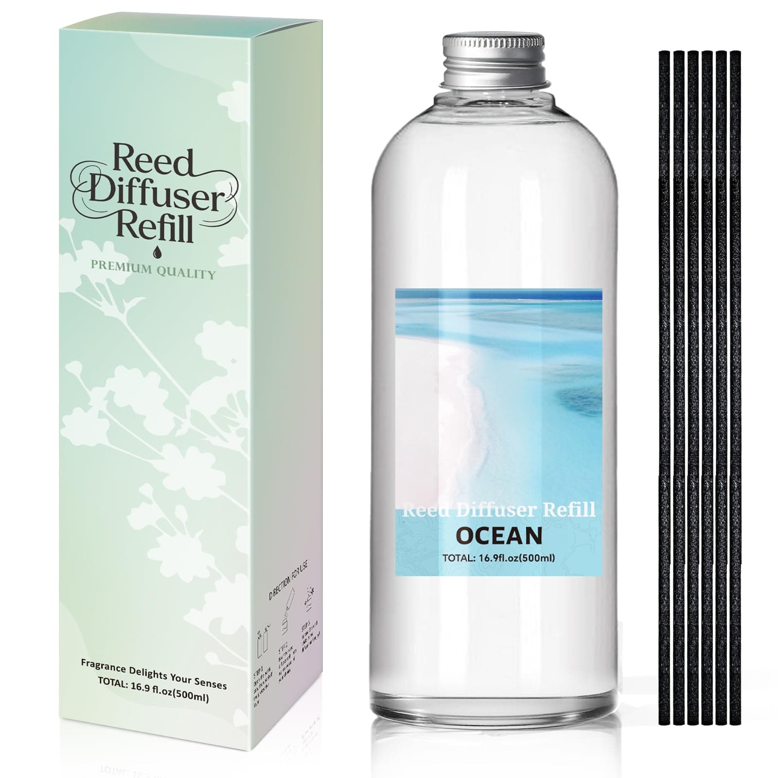 SCENTORINI Reed Diffuser Oil Refill, Ocean Scent Diffuser Oil 500ml