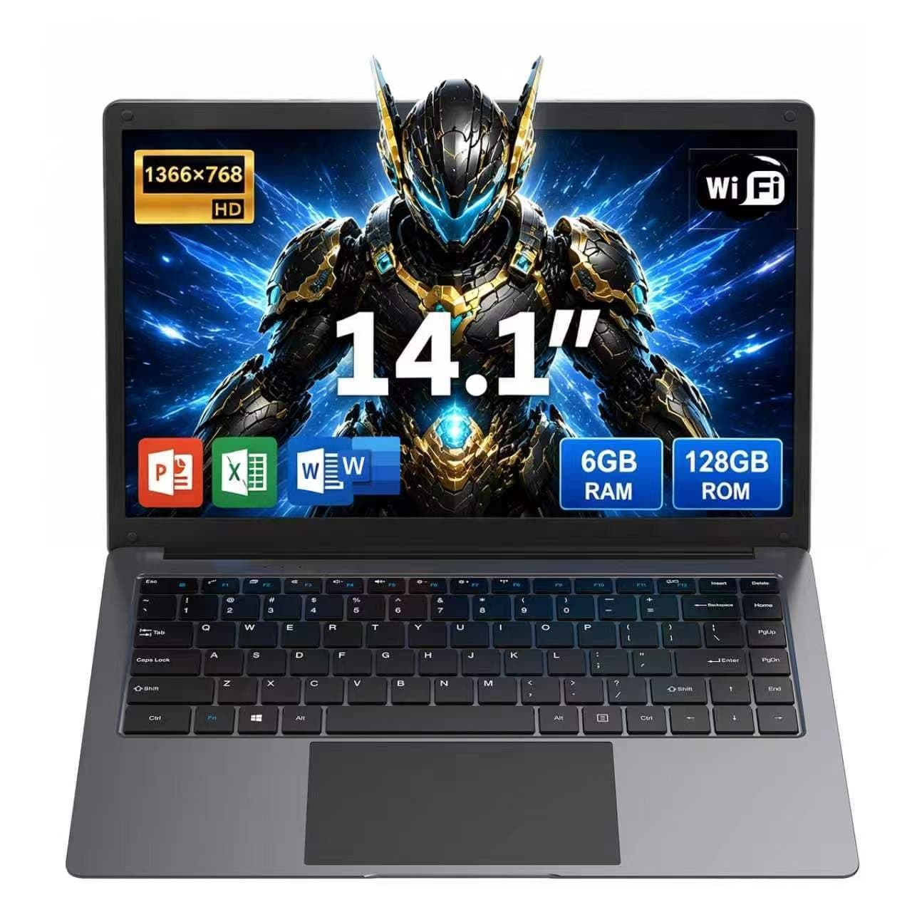 14.1 inch Laptop, Celeron N (up to 2.4GHz), 6GB DDR4+128GB SSD, Win10 720P