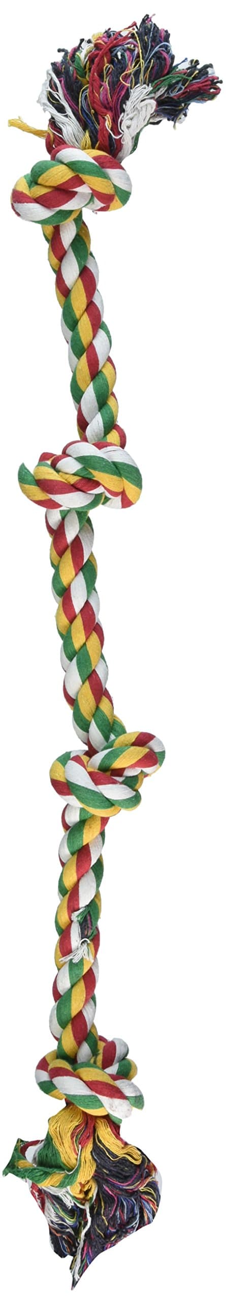 Penn-Plax 4-Knot Dog Rope Toy, Cold/Ruff, Medium | Great Exercise for Teeth and Gums | Hours of Playtime Fun, Multicolor, 25 inch (RF41C)
