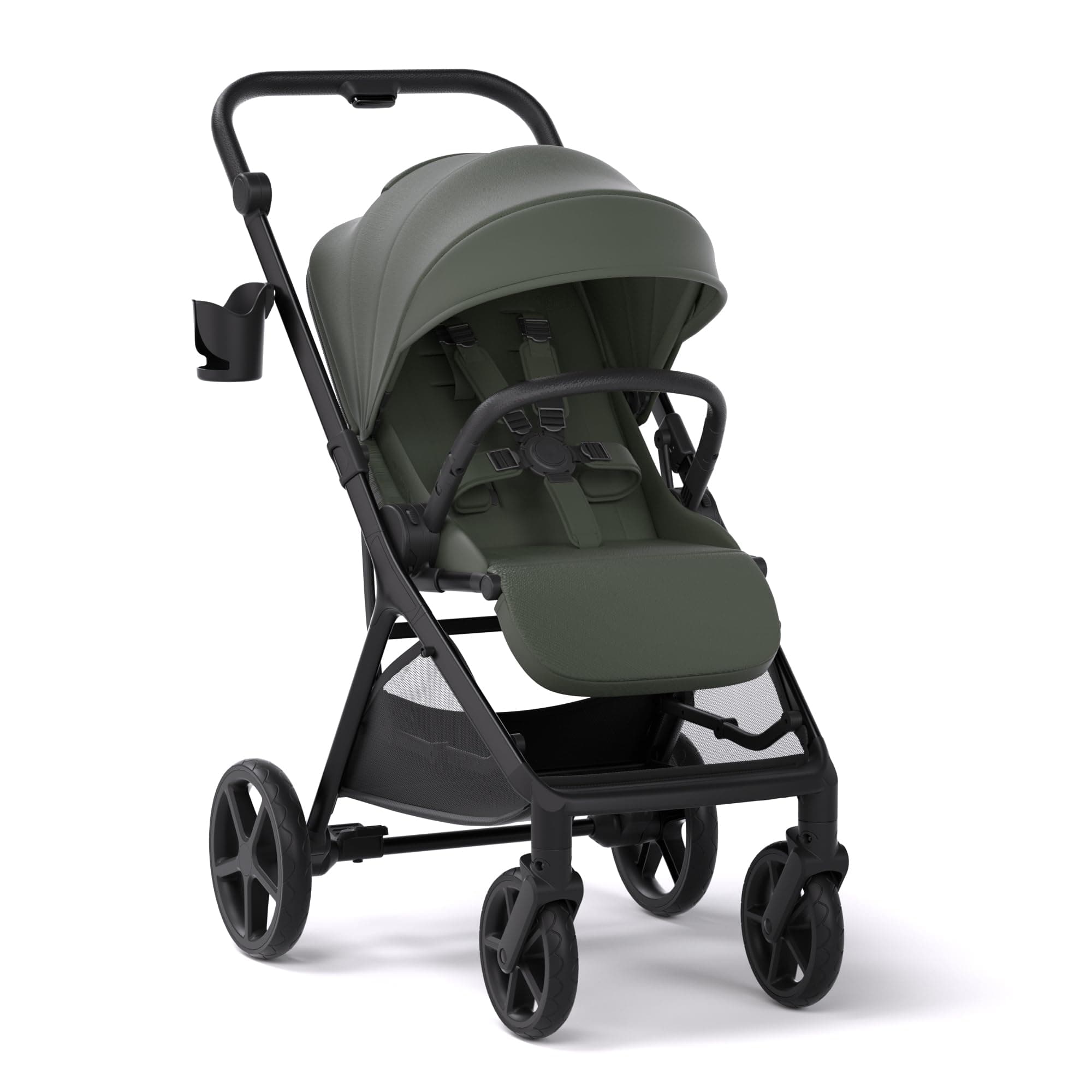 Mompush Vira All-Terrain Stroller, One-Hand Fold Baby Stroller with XL UV50+ Canopy, Multi-Position Recline, Adjustable Handlebar, Removable Washable Seat Pad, Large Storage Basket, Newborn to Toddler