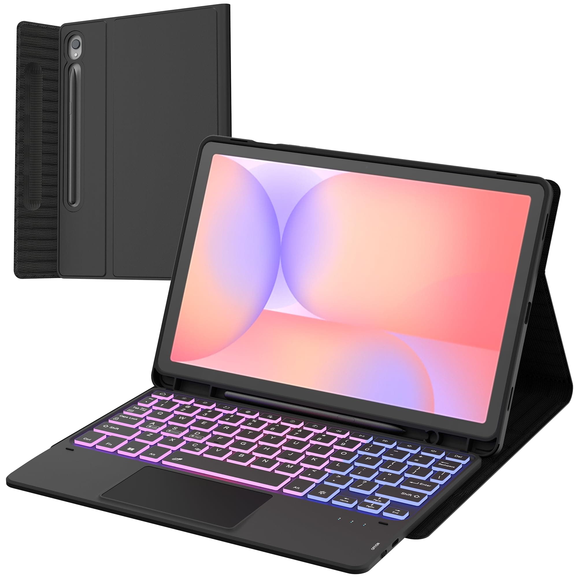 for Samsung Galaxy Tab S10 FE/S10 Lite/S9 FE/S9 10.9" Backlit Keyboard Case