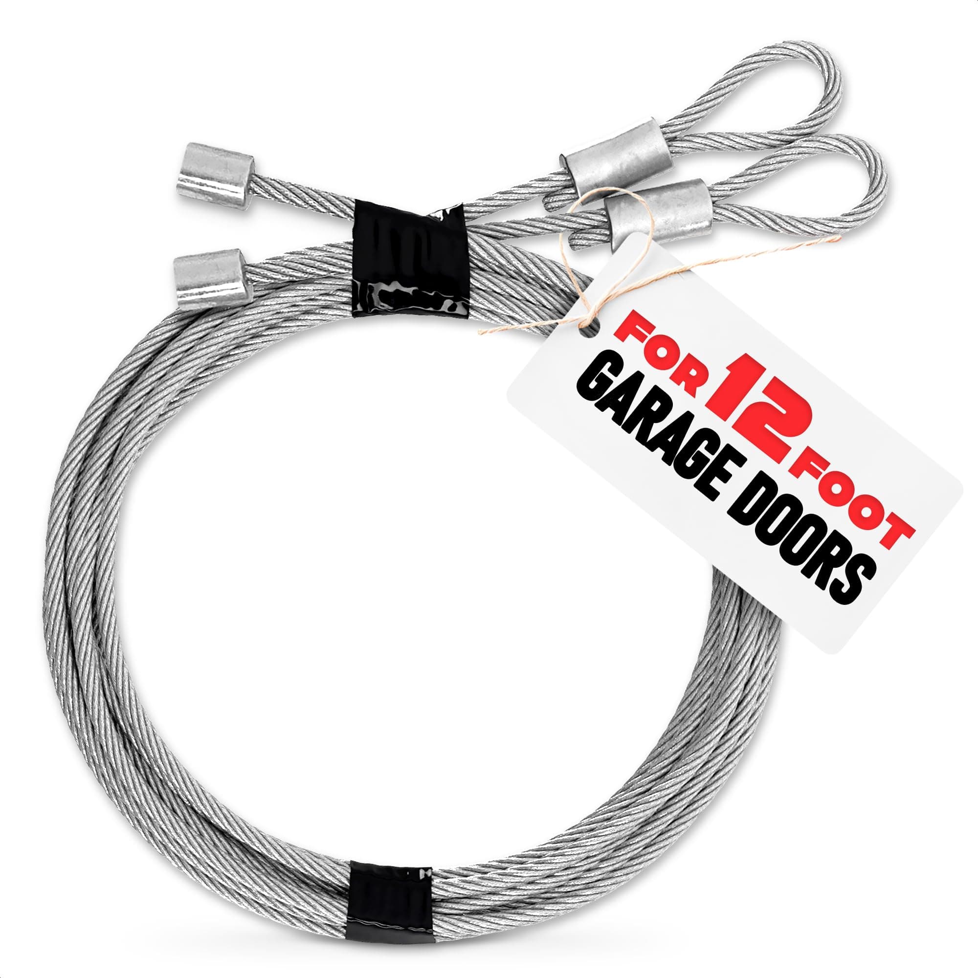 Garage Door Cables for 12 Ft Door, 13 Ft 6 in, Galvanized, Pack of 2