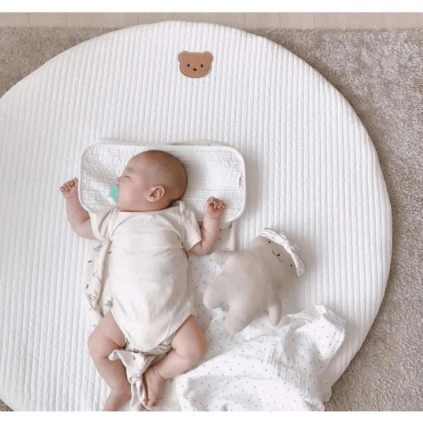 Baby Play Mat,Soft Kids Crawling Mat Baby Sleeping Cotton Rugs Detachable Washable Floor Mat Gym Nursery Area Rug Playroom Mat Kids Room Decor (F)