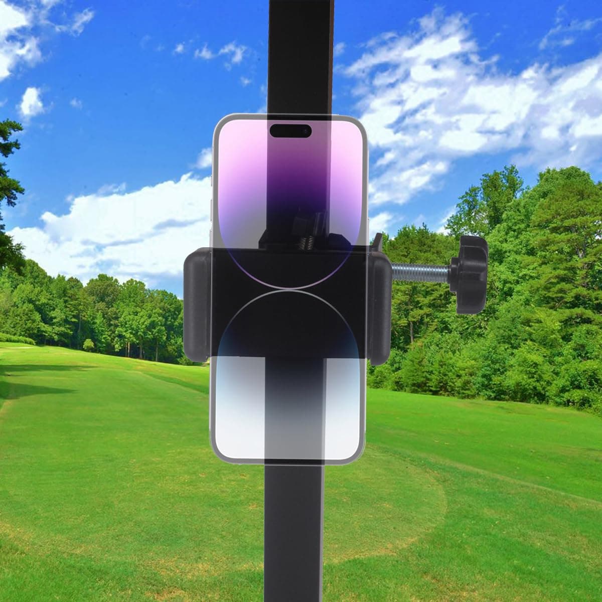 WLOOD HKOO Cell Phone Holder Mount Clip for Golf Cart,Wheelchair Walker,Stroller,Spin Bike, Table, Clamp Fits iPhone,Galaxy, Nexus,Most Phones and GPS up to 4" Wide,Aluminum Alloy Material
