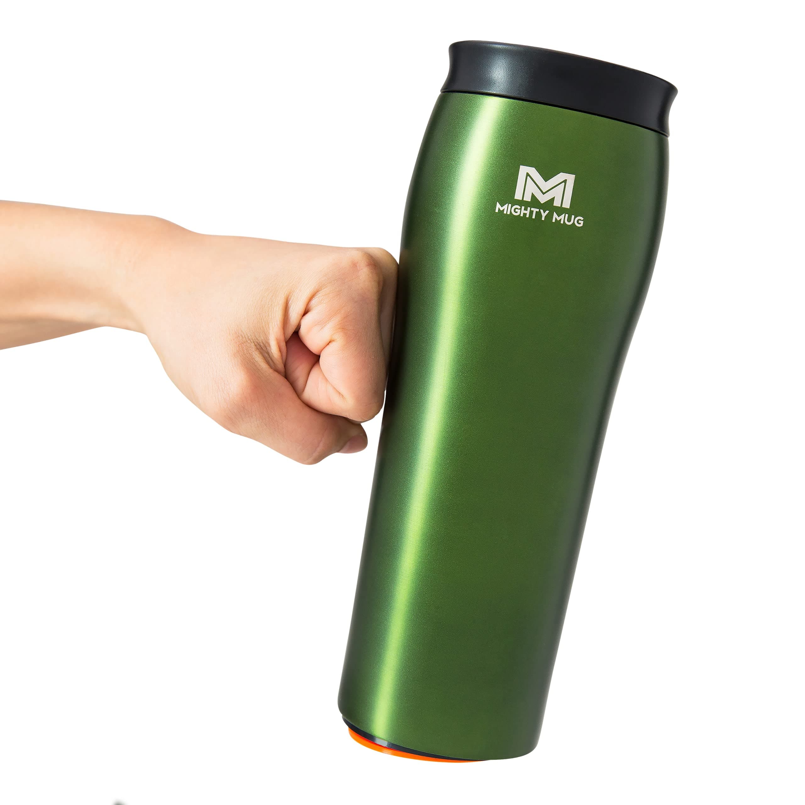 Mighty Mug | The Untippable Mug | Grips When Hit, Lifts for Sips | Insulated Stainless Steel Tumbler | Cupholder Friendly | Gifts for Women Men All | Leakproof | 6 Hours Hot / 24 Cold | 16oz | Moss