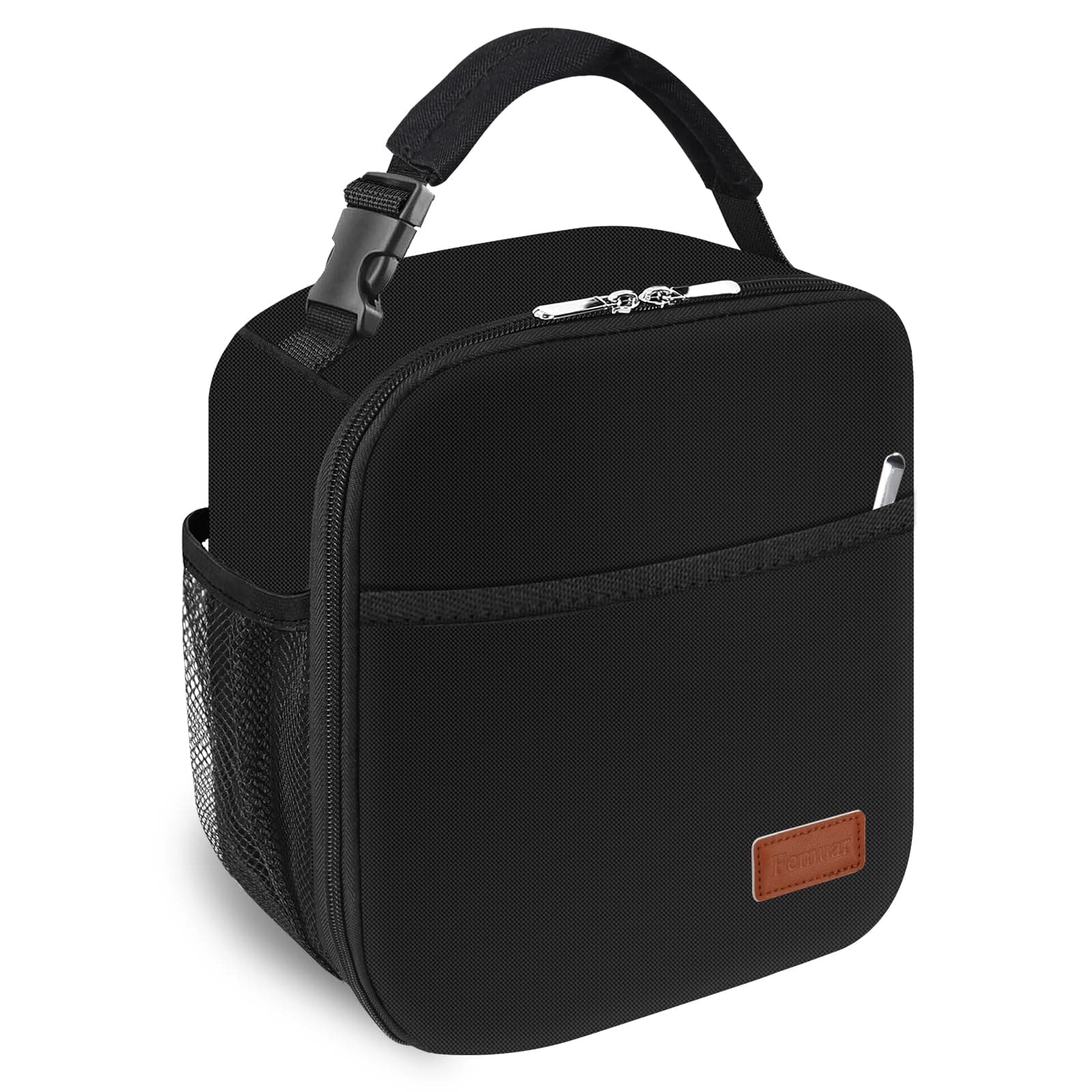 Femuar Lunch Box for Men Women Adults, Small Lunchbox for Work Picnic - Reusable Lunch bag Portable Lunch tote, Black