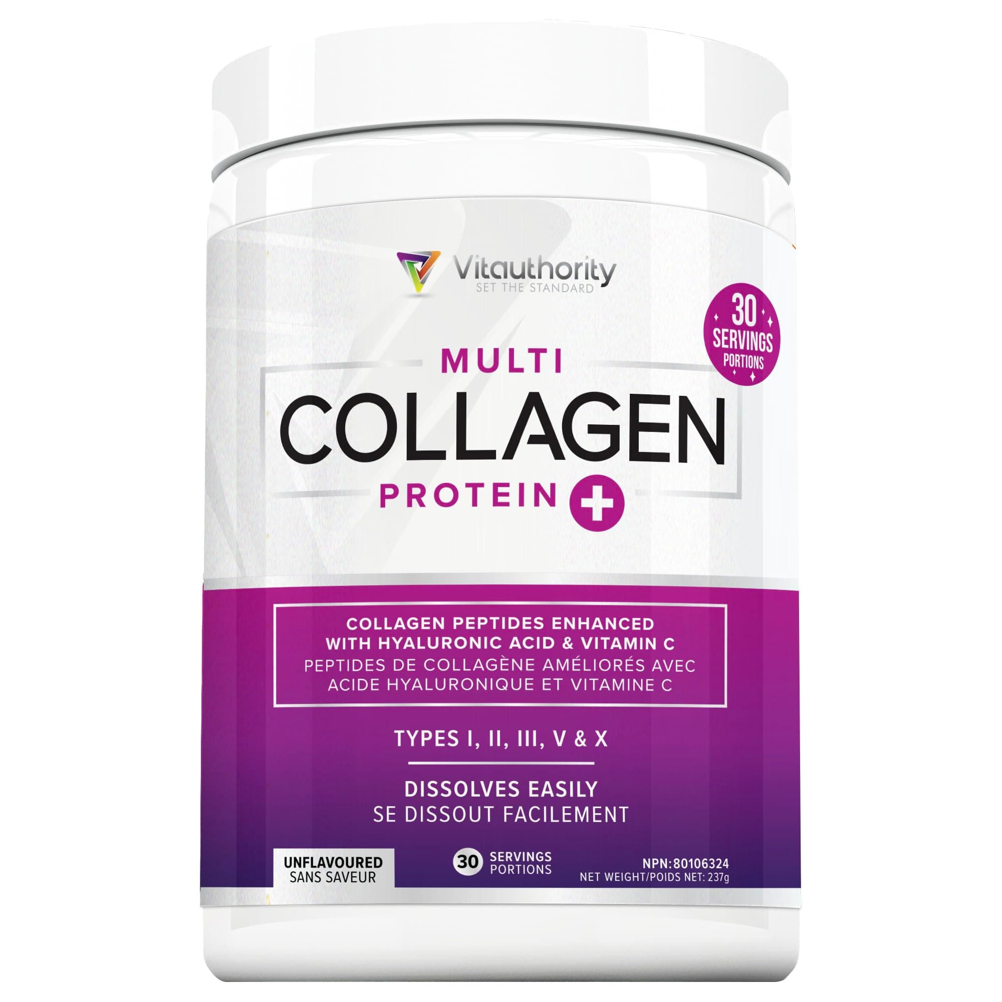 Multi Collagen Peptides Powder, Hyaluronic Acid & Vitamin C, Unflavoured