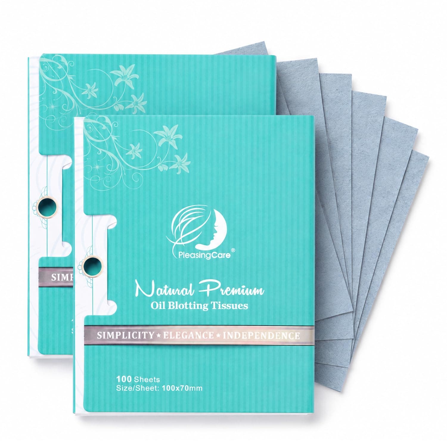 Premium Facial Oil Blotting Paper, 200 Counts - Natural Bamboo Charcoal Face Blotting Sheets, Easy Take Out Design - Top Handy Oil Absorbing Tissues - Oily Skin Care or Make Up Must Have!