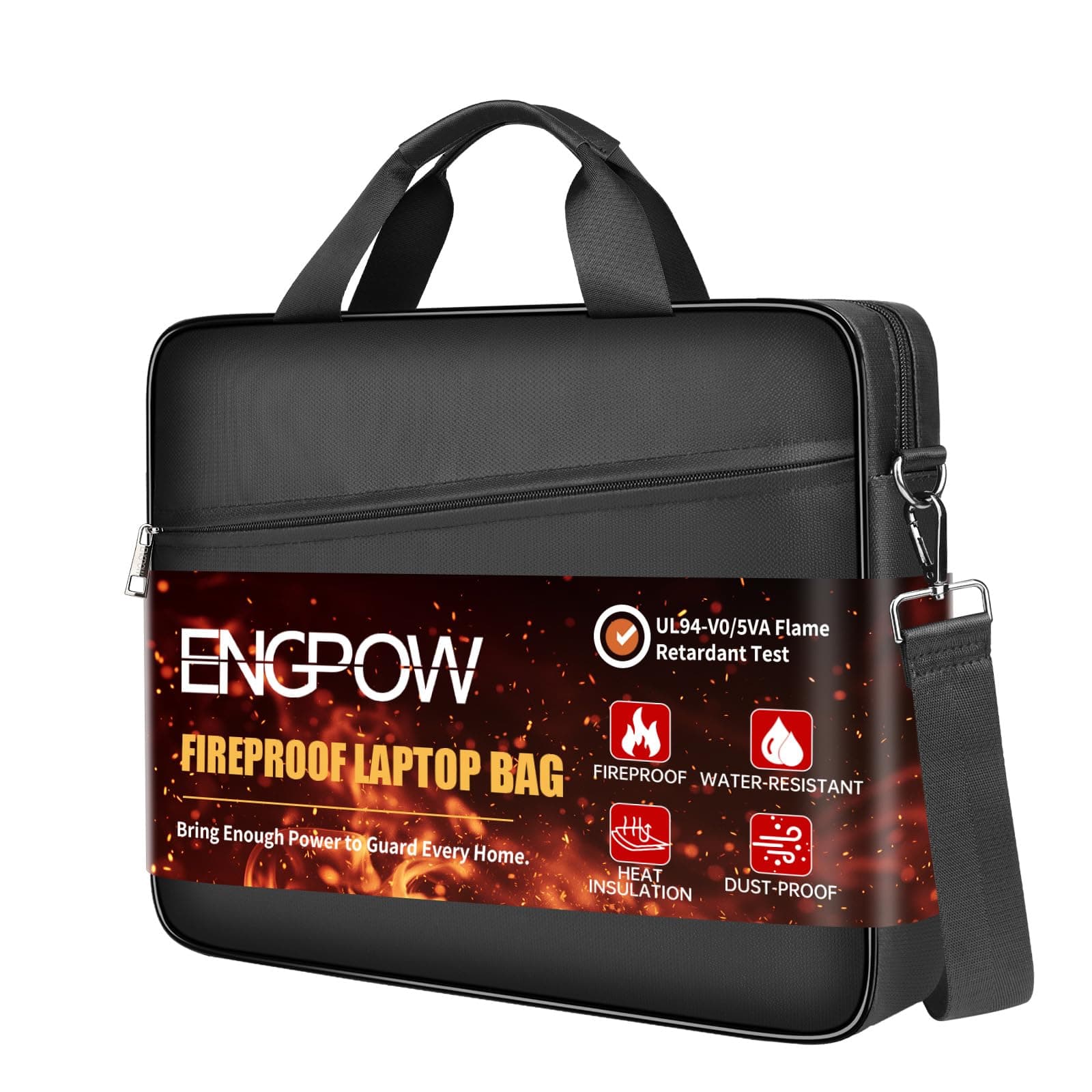 ENGPOW Laptop Bag,Fireproof 15.6 inch Messenger Bag,Protects Laptop&Tablet