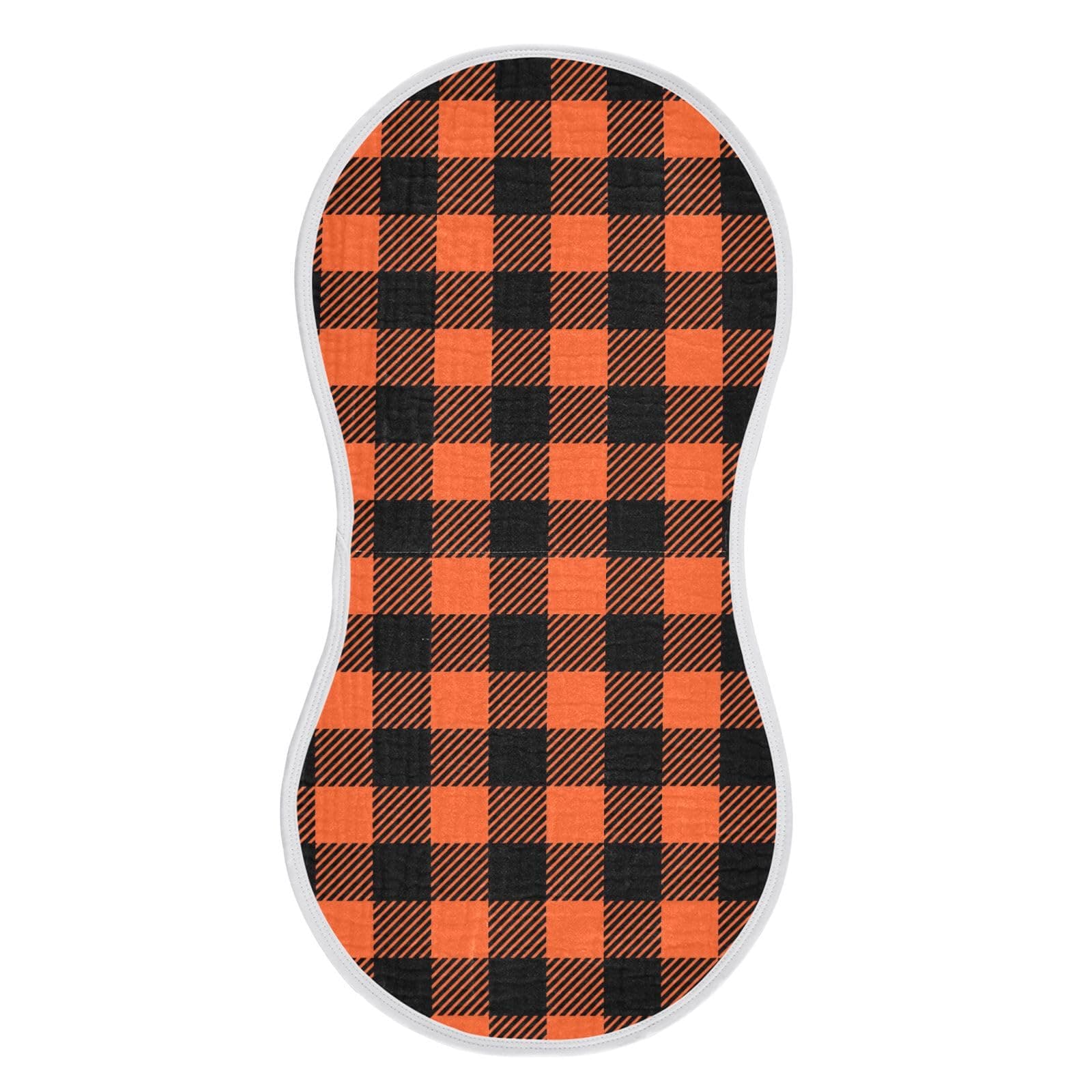 J JOYSAY Buffalo Plaid Black Orange Baby Burp Cloths for Boys Girls Large 22''x11'' Cotton 4 Layer Boys & Girls Rags for Girl Boy one sizex1