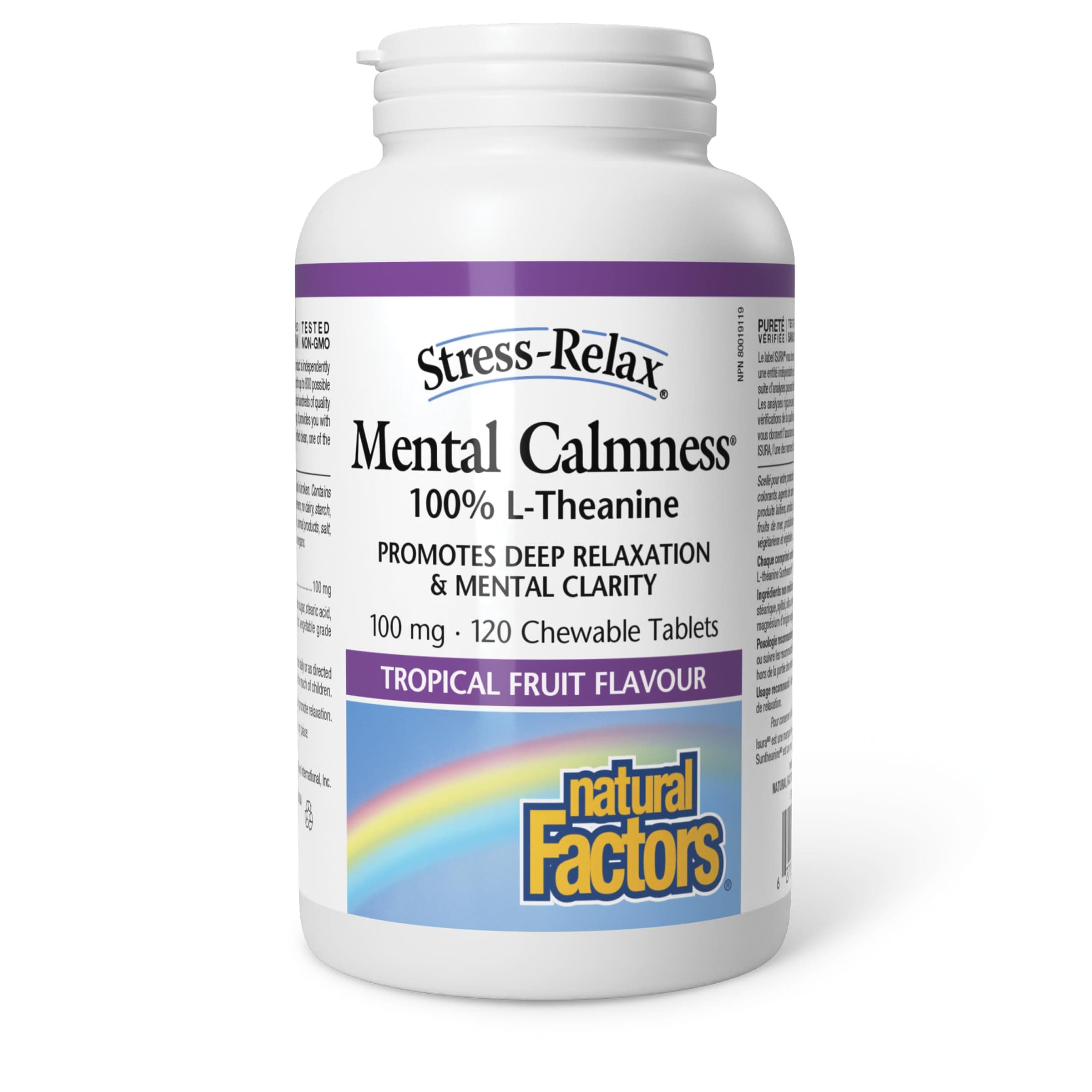 Natural Factors Stress Relax Mental Calmness L Theanine Supplement 120 CT