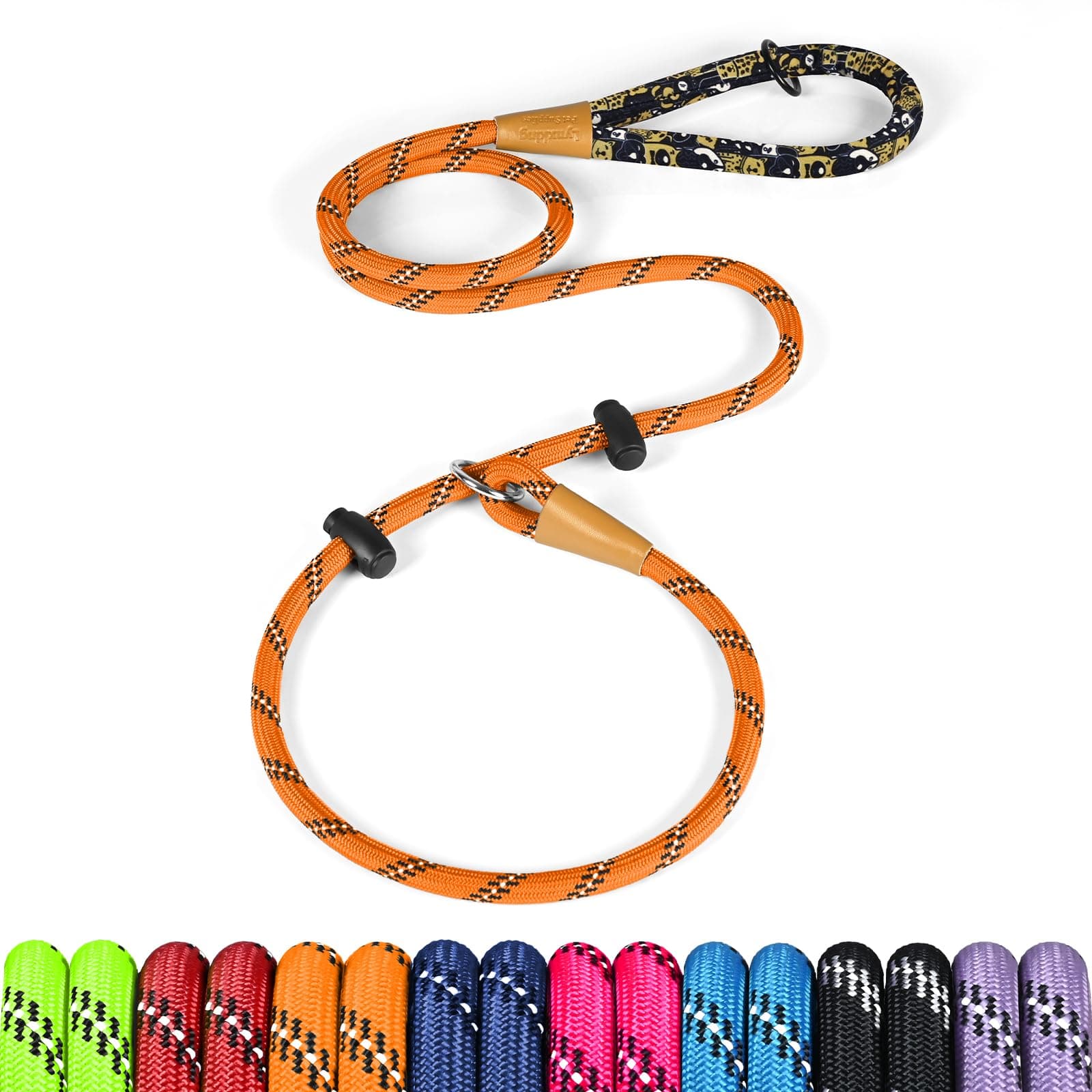 lynxking Slip Lead Dog Leash Reflective, 6 FT x 1/2" Heavy Duty Comfortable Strong Rope Leash for Large, Medium Dogs, No Pull Pet Training Leash (Orange, Small 3/8in x 6ft-Slip Lead)