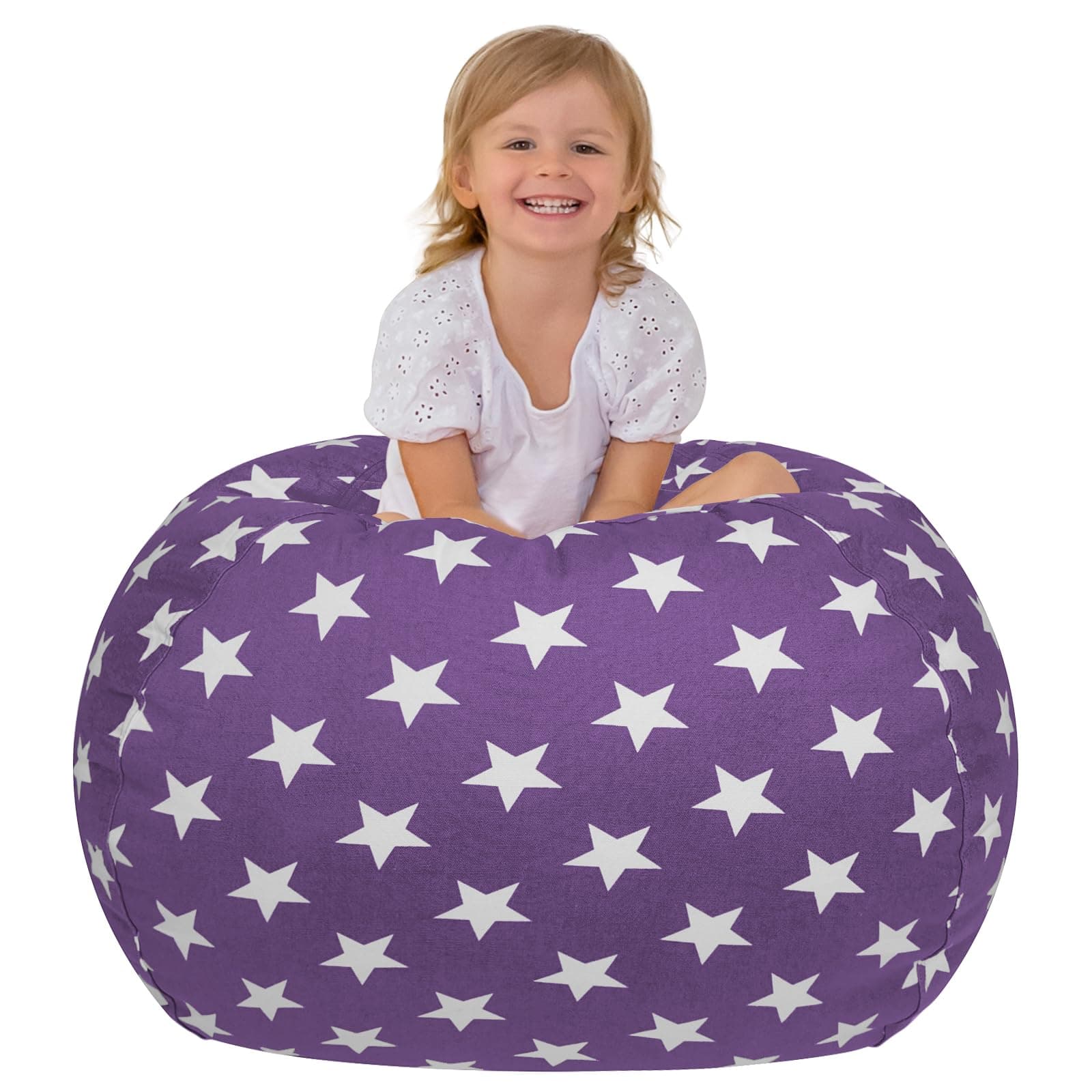 Aubliss Stuffed Animal Storage, Canvas Bean Bag Chairs Cover, Medium 32"