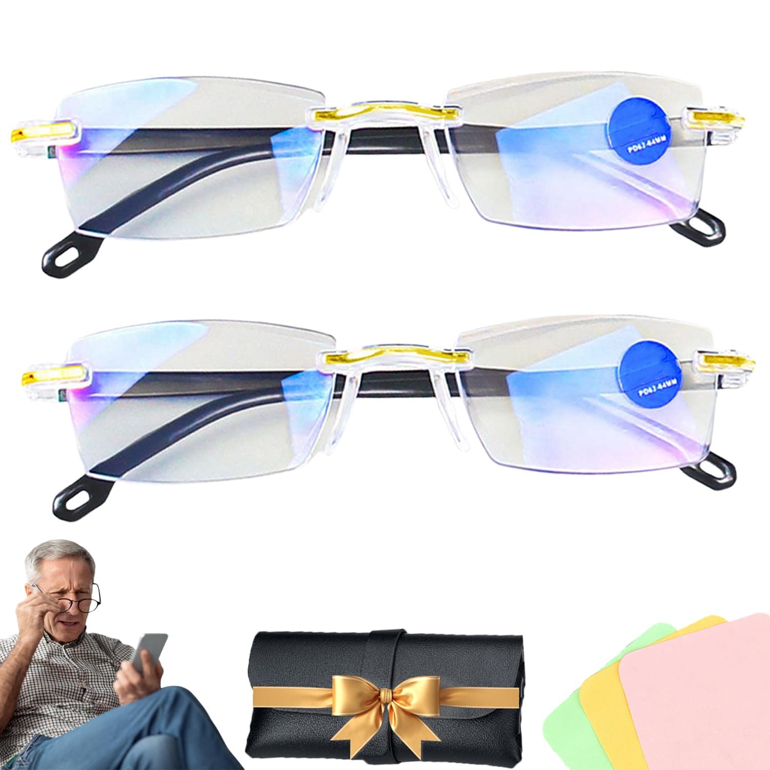 Hoytem 2025 New Glasses,Self Adjusting Glasses,Auto Focus Anti-Blue Light Eyeglasses For Women/Men
