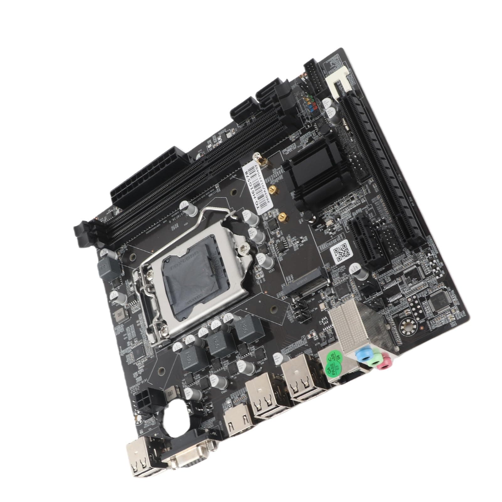 KIMISS Micro ATX Motherboard for Desktop, H61, LGA 1155 CPU Slot, 6 USB2.0, DDR3, M.2 NVMe NGFF, 100Mbps LAN, Support I3/i5/i7 & Pentium Processors, with HDMIVGA Output, Up to