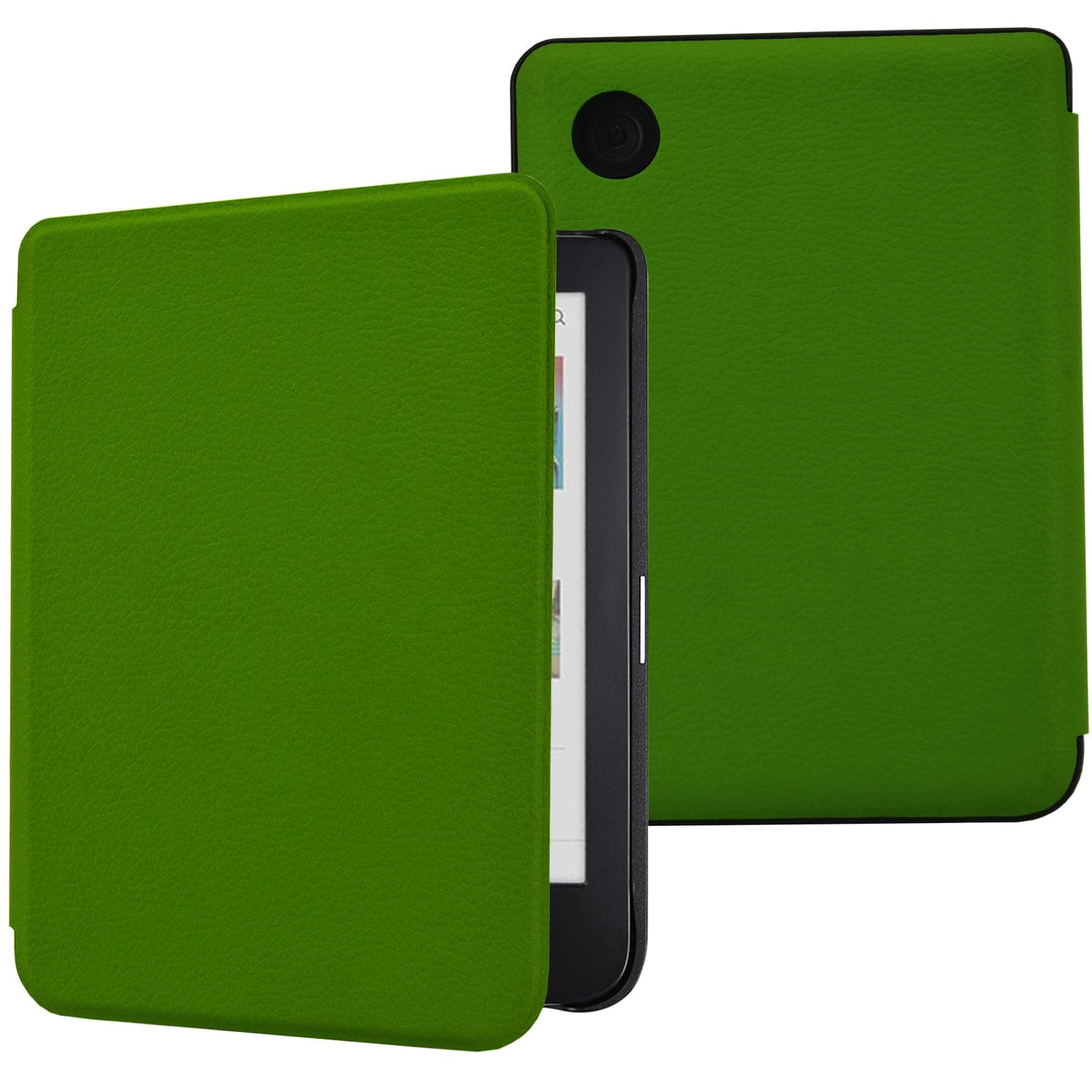 DMLuna Case for Kobo Clara Colour (Model N367) / Clara BW (Model N365) / 2E 6", Ultra Slim Lightweight Folio Premium PU Leather Protective Cover with Auto Sleep/Wake Function, Green