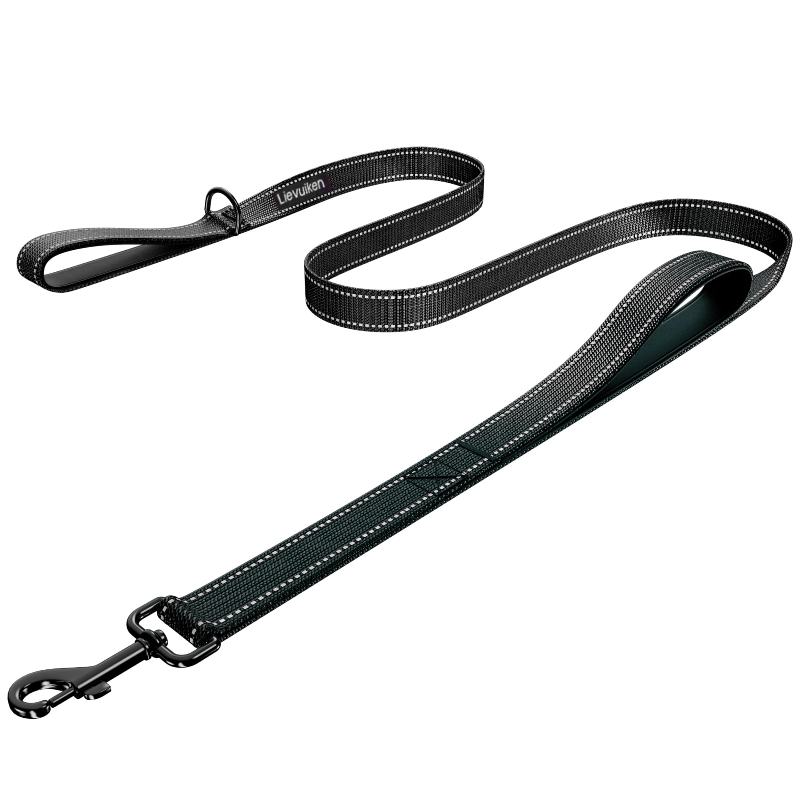 LIEVUIKEN Dog Leash 5ft Long,Double Handle Dog Leash for Control Training