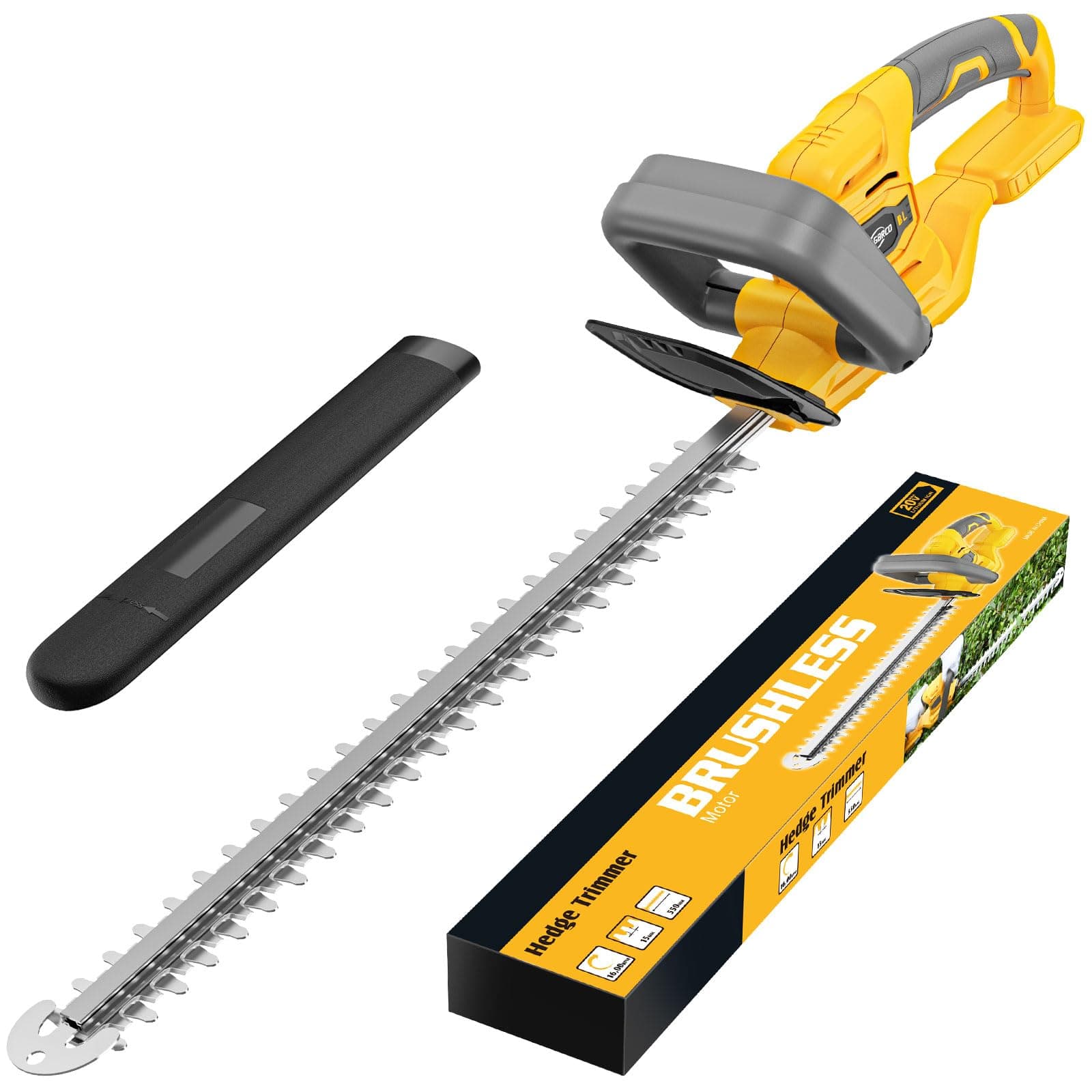Hedge Trimmer Compatible for Dewalt 20V 60V Battery，Cordless Electric Hedge Trimmer with 1600RPM Brushless Motor, 22'' Dual-Action Blade with 3/5'' Cutting Capacity (NO Battery)
