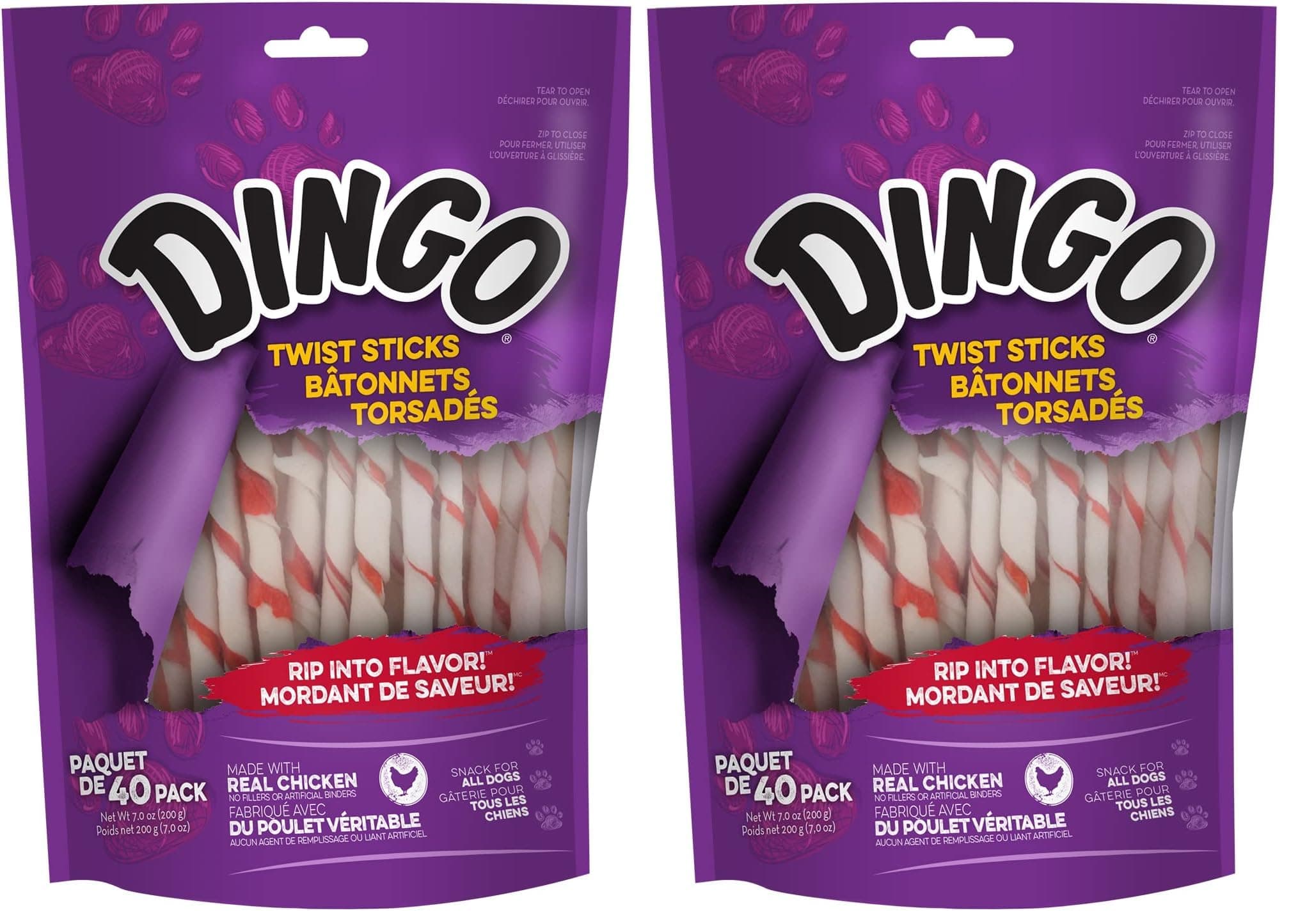 Dingo Twist Sticks 40ct, 7oz, 200g (Pack of 2)