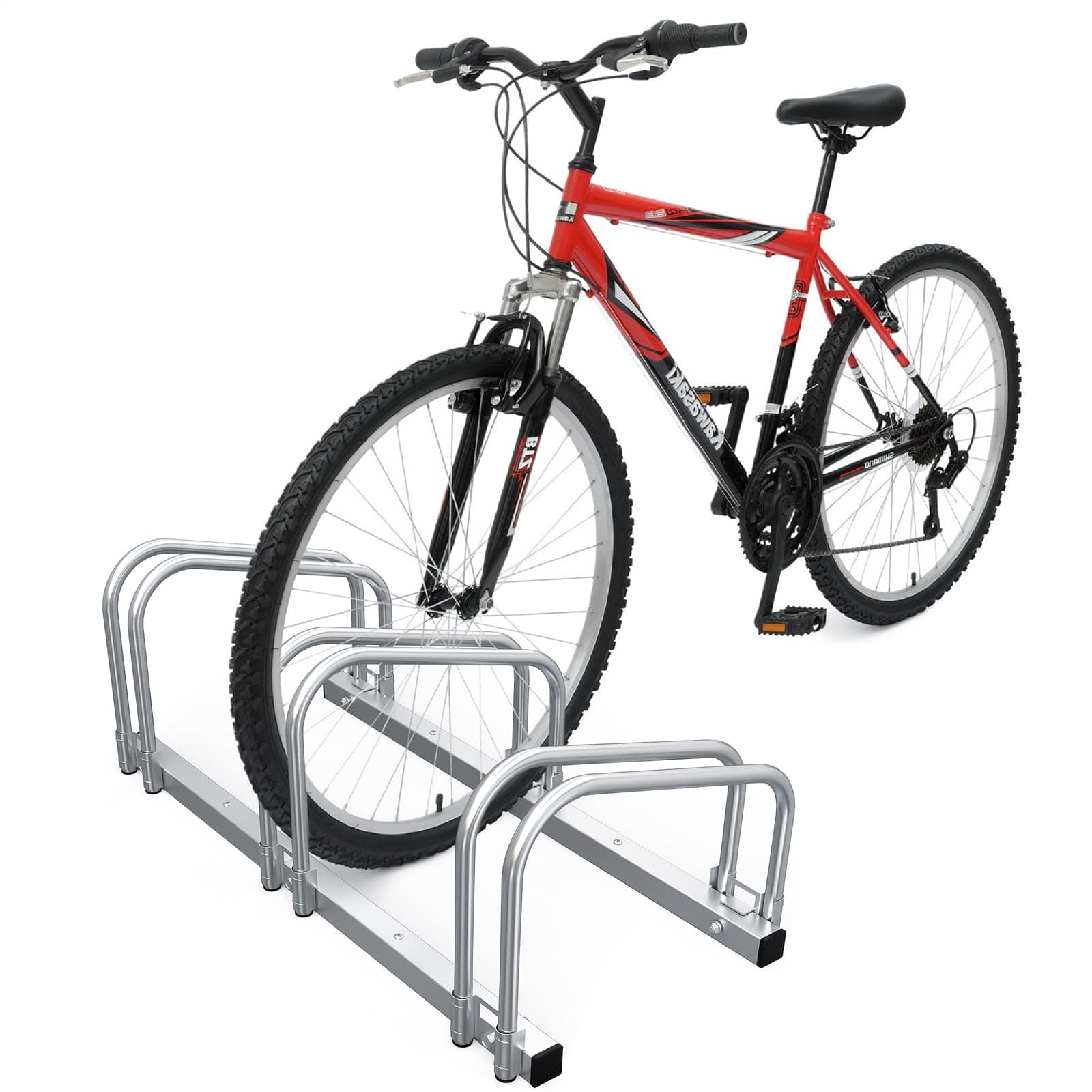 vounot® Râtelier Vélo 3 Vélos Range Vélo Système Range Vélo Rangement pour Vélo Support pour Bicyclette Sol ou Mural en Acier Revêtu Support de Rangement Vélo Jardin ou Garage Râtelier Familial