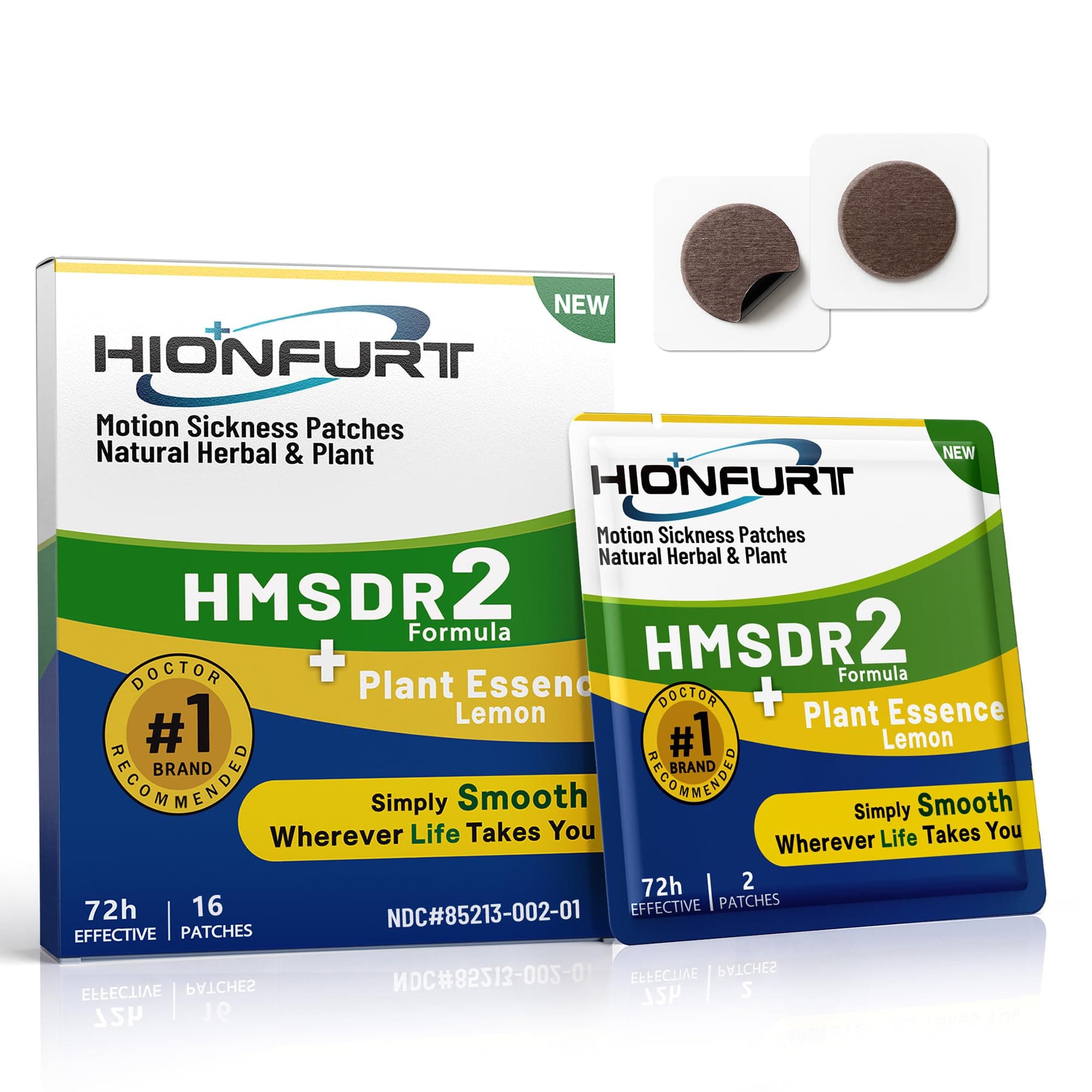 Hionfurt HMSDR2 16ct Motion Sickness Patches with Lemon Plant Essence