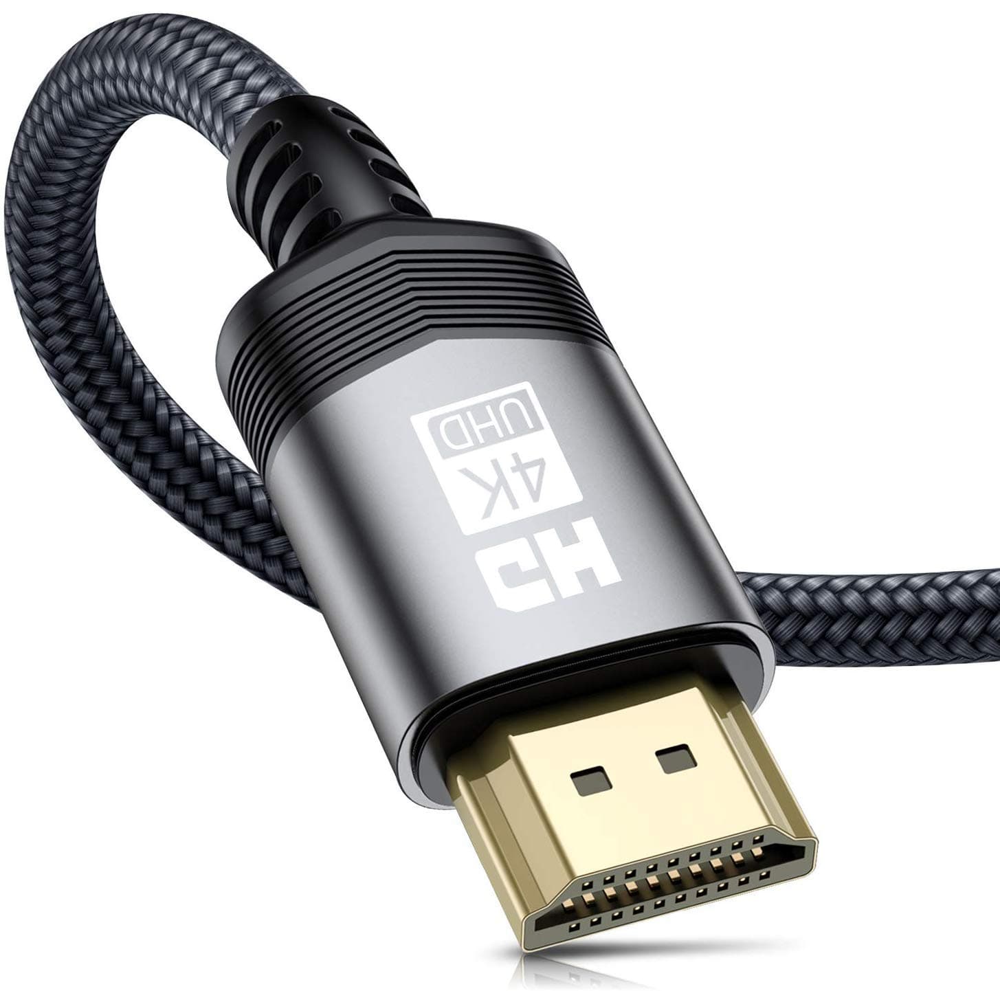 4K HDMI Cable 25ft, Sweguard HDMI 2.0 Cable [4K@60Hz, 2K@144Hz] High Speed 18Gbps Gold Plated Braided HDMI Cord Support 3D, HDR, UHD 2160P, 1440P, 1080P, HDCP 2.2, ARC for Apple TV, PS5, Netfilx-Grey