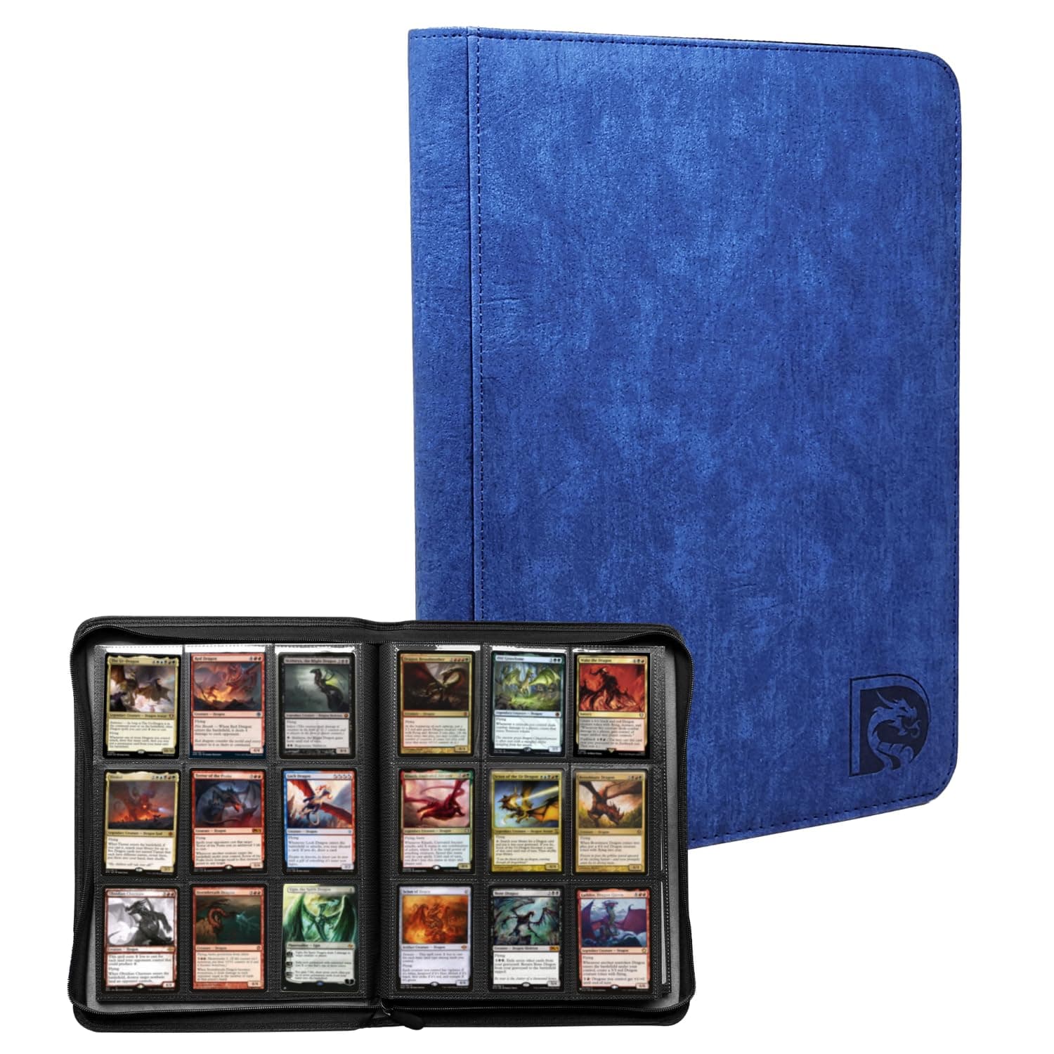 Dragonscale 540 Pockets Trading Card Binder, 30 Double Sided Pages, 9 Pockets Per Page, Premium Sleeves Protect and Display Sports Cards, Game Cards - Glacial Blue