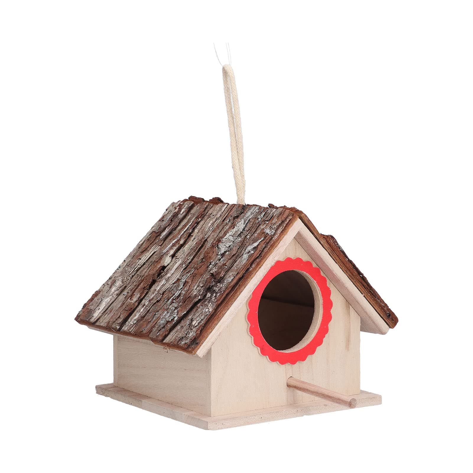 Outdoor Hanging Birds Box, Safe Wooden Birdhouse Non Toxic for Hummingbirds Swallows