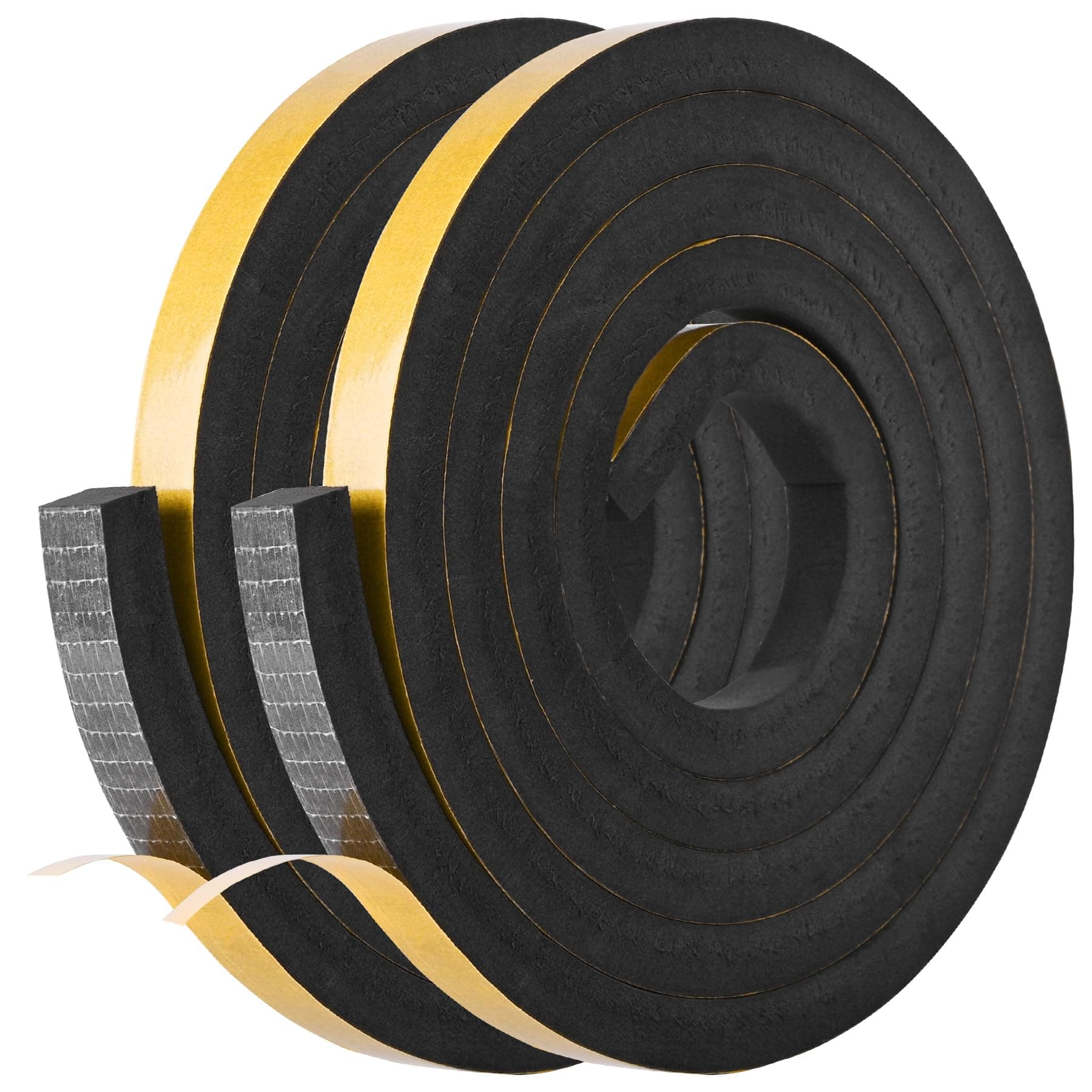 Self Adhesive Foam Tape Weatherstrip 1in x 1in x 13Ft High Density Foam Insulation Strips Foam Seal Weather Stripping with Strong Adhesive for Door and Window Sound Isolation Soundproofing