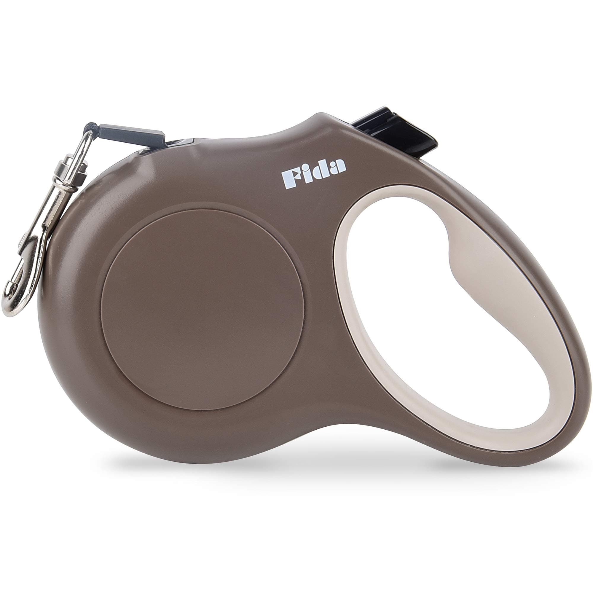 Fida Retractable Dog Leash X-Small Breed, 10 ft Durable Pet Walking Leash for Extra Small Dogs/Cats/Small Animals up to 18lbs, 360° Tangle Free, Coffee/Brown