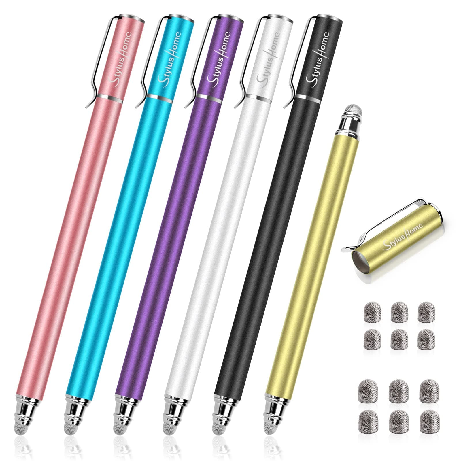 Stylus Pens for Touch Screens(6 Pcs), 2 in 1 Fiber Tips Capacitive Stylus