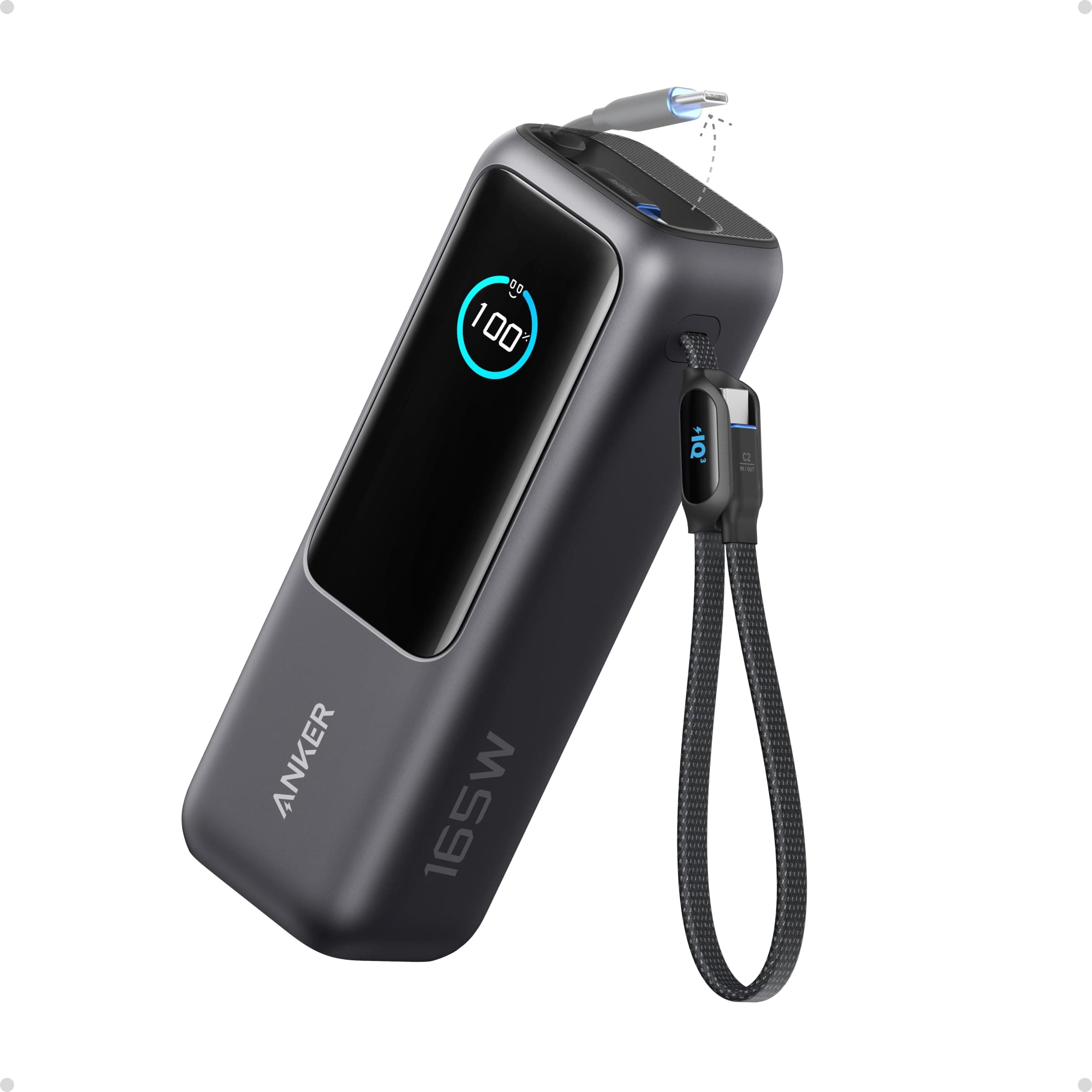 Anker Zolo Power Bank (25K, 165W, Built-in USB-C and Retractable Cable)